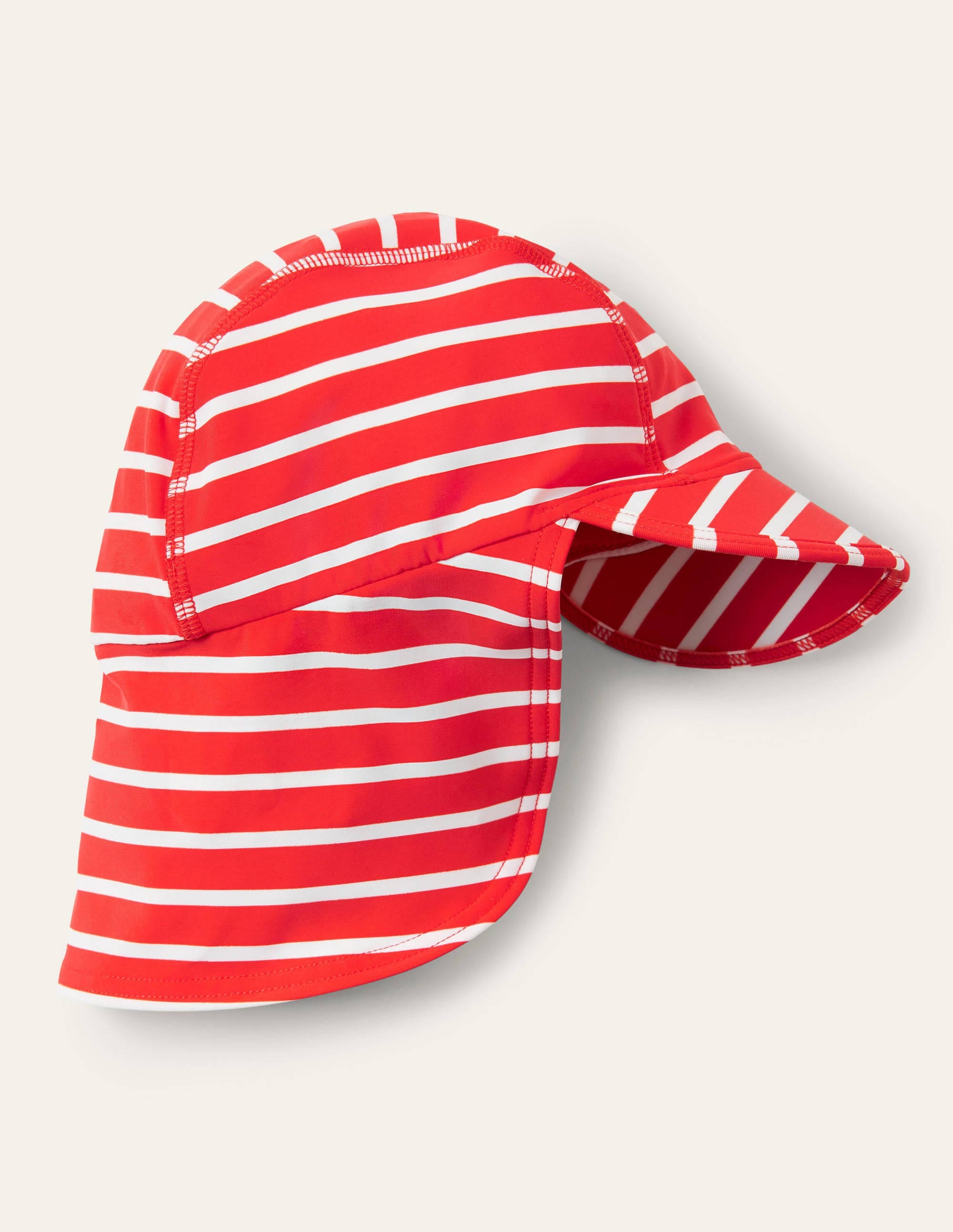 Chapeau de bain avec protection solaire-Rouge feu/ivoire - Image 1