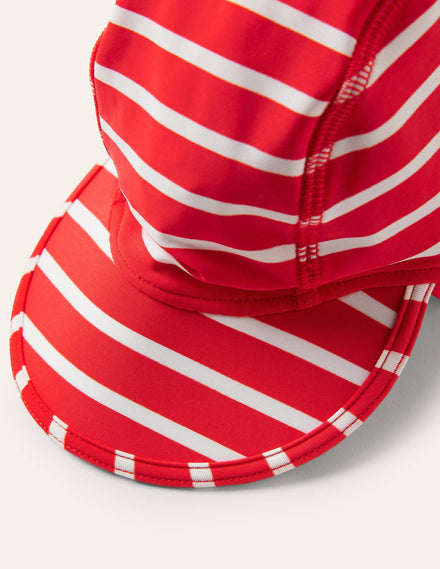 Sun-safe Swim Hat-Fire Red/Ivory