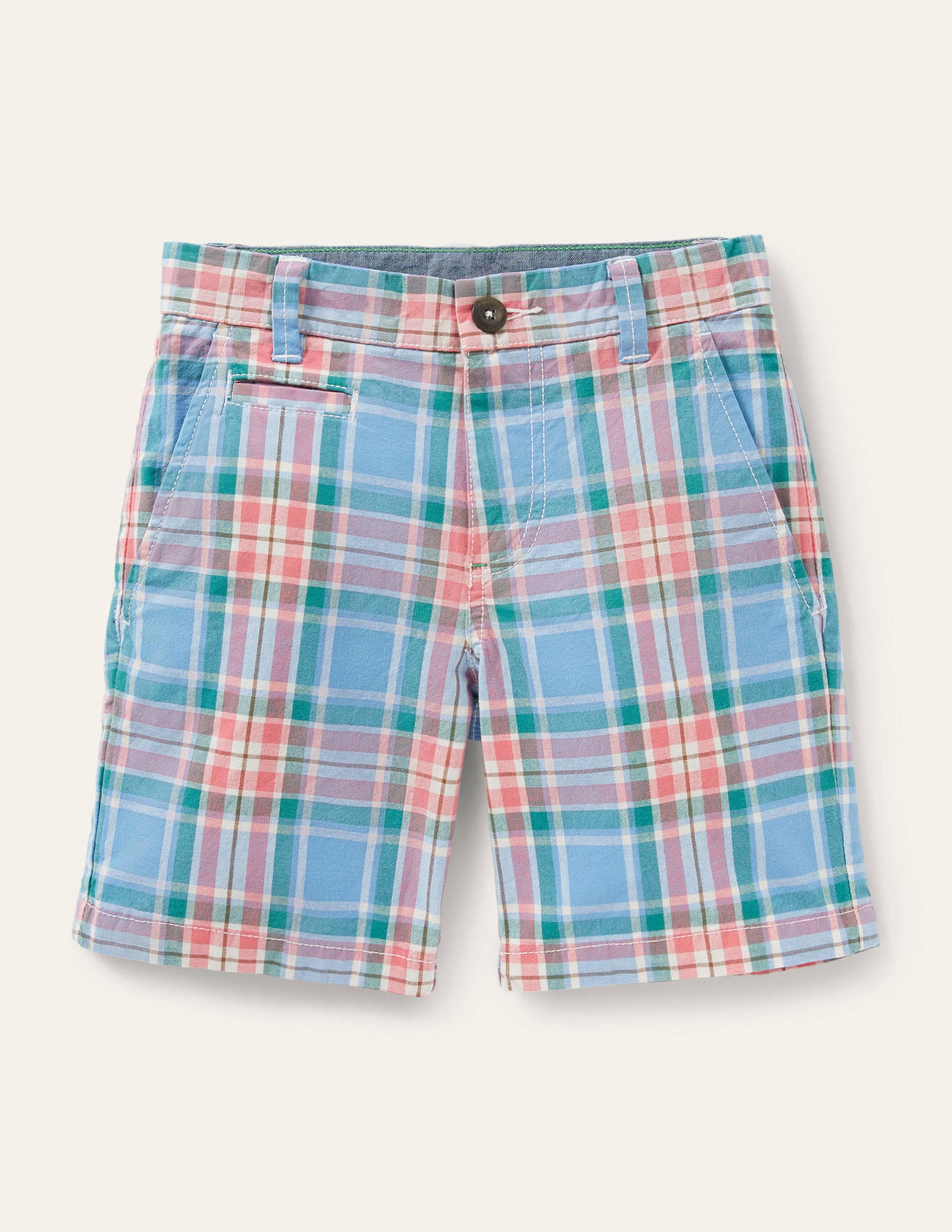 Chino-Shorts-Helles Glockenblumenblau, Kariert-1