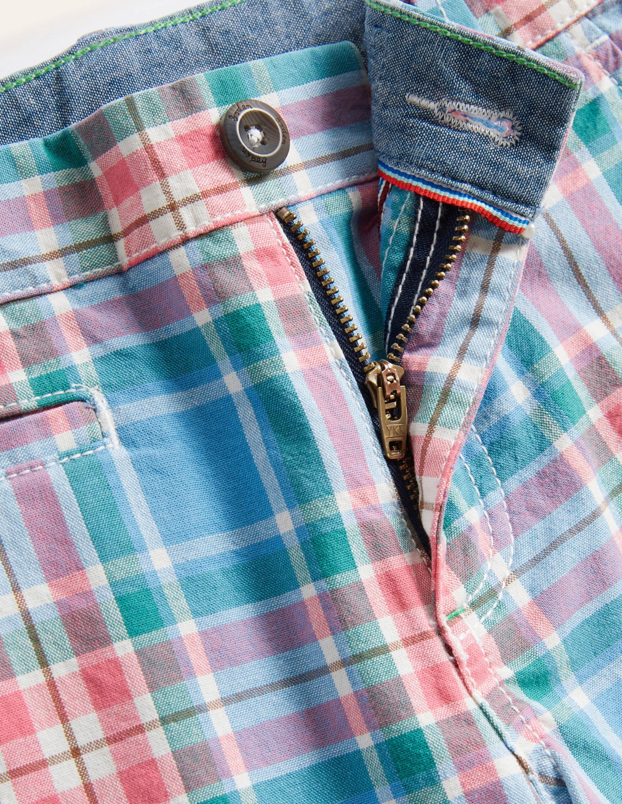 Chino-Shorts-Helles Glockenblumenblau, Kariert - Image 3