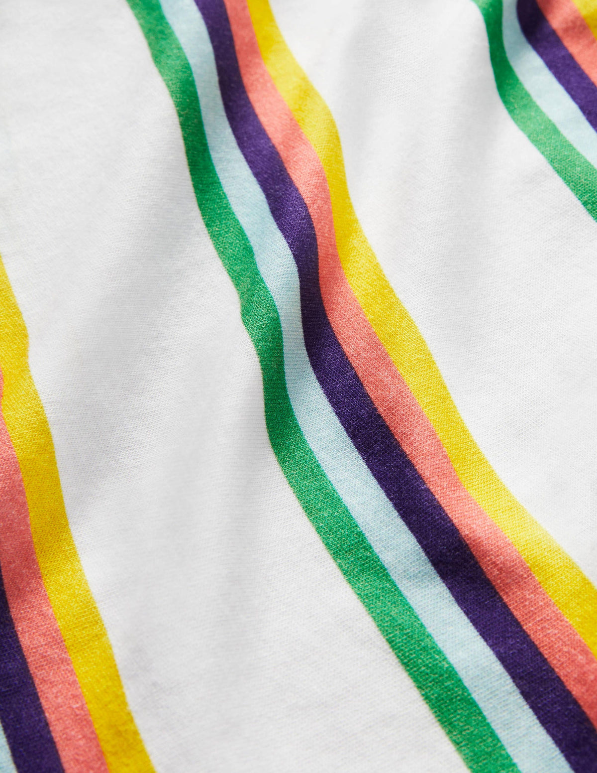Vorgewaschenes T-Shirt aus Flammgarn-Naturweiß/Regenbogen-3