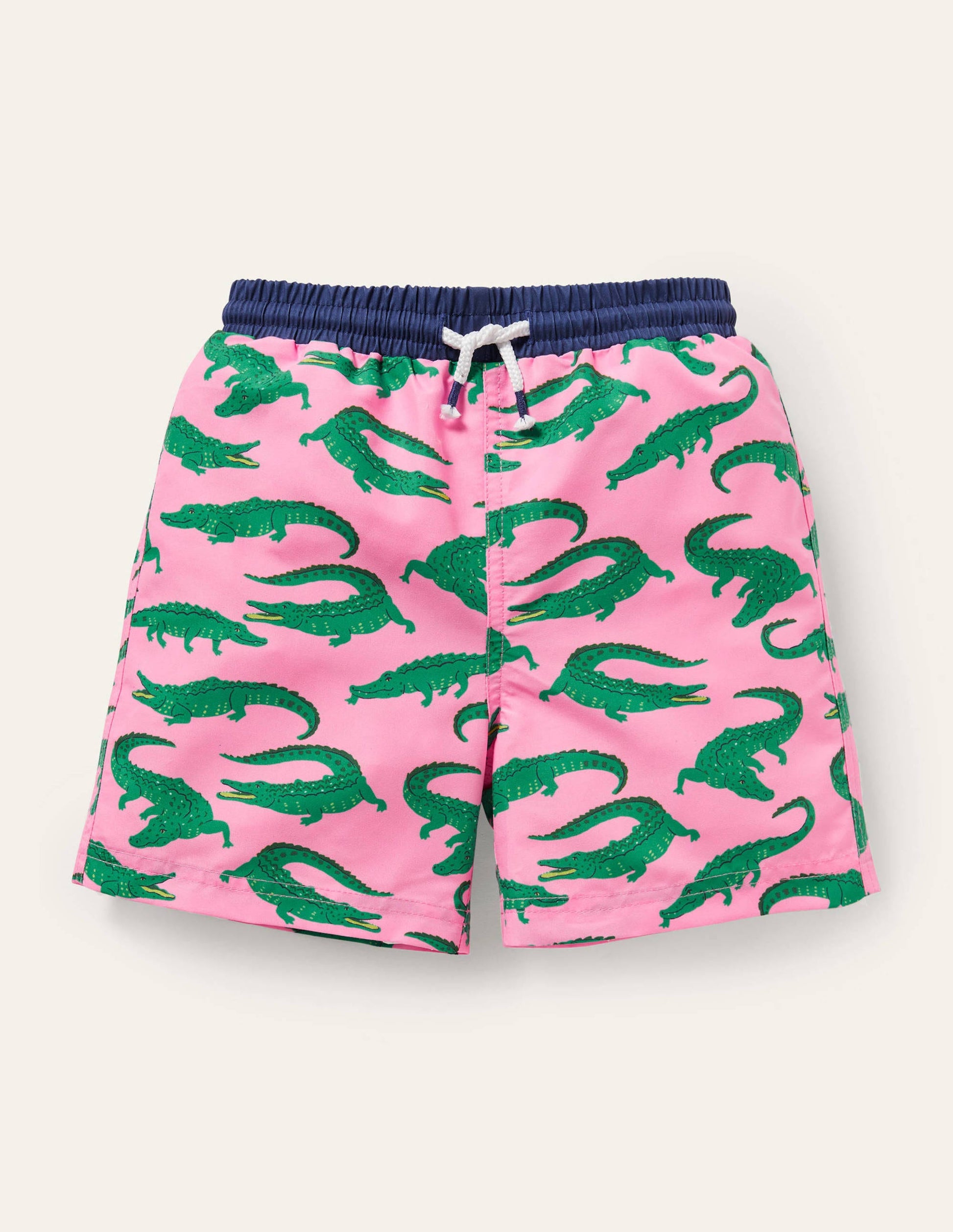 Gemusterte Badeshorts-Rosa, Krokodile-1