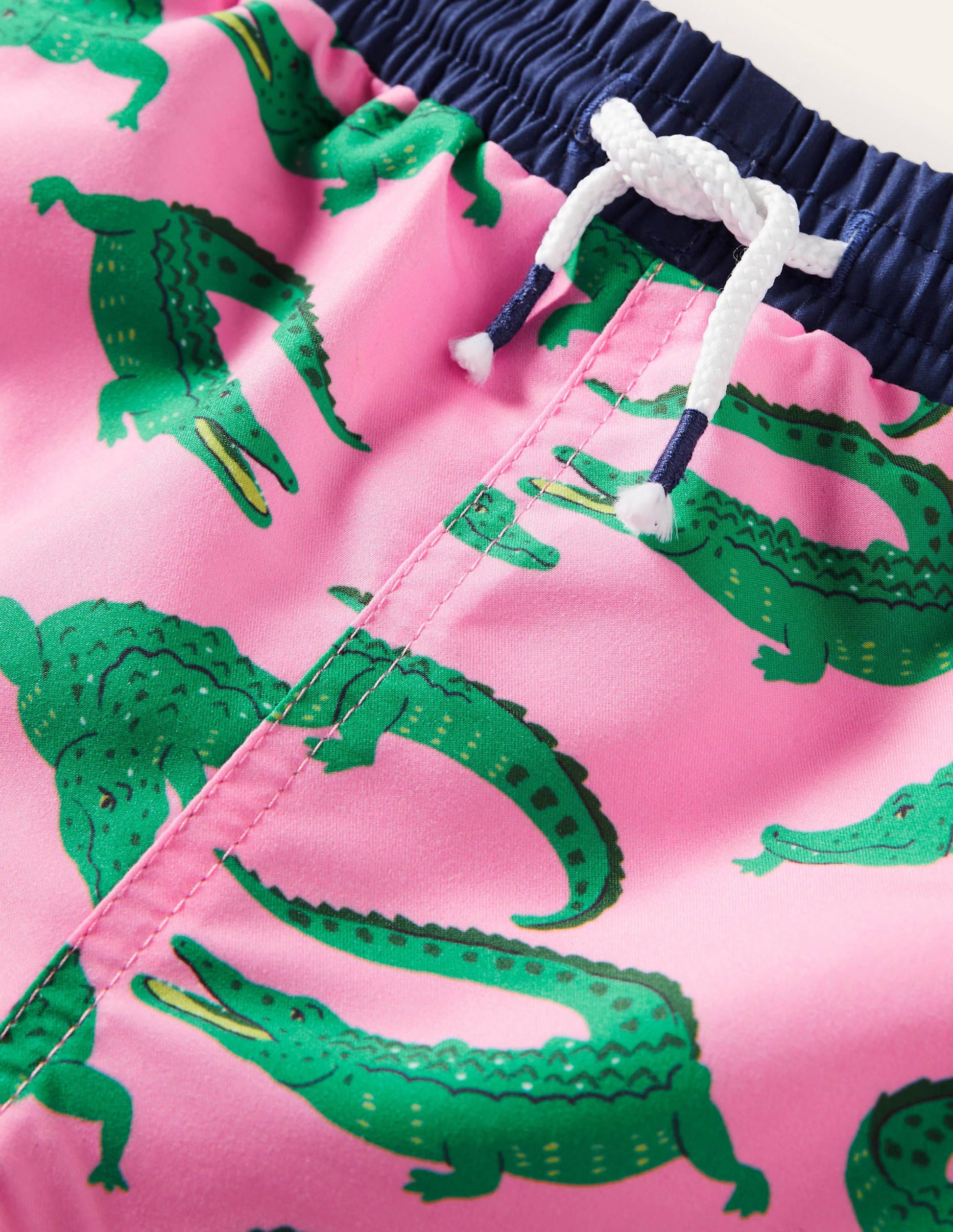 Gemusterte Badeshorts-Rosa, Krokodile-3