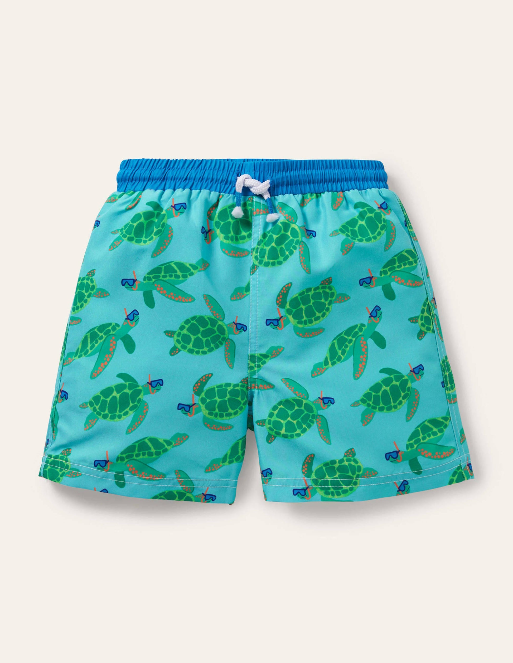 Swim Shorts-Aqua Blue Turtles-1