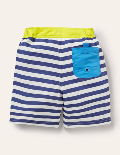 Bermudas-Naturweiß/Navy, Gestreift