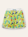 Surfshorts-Gelb, Tropische Tukane