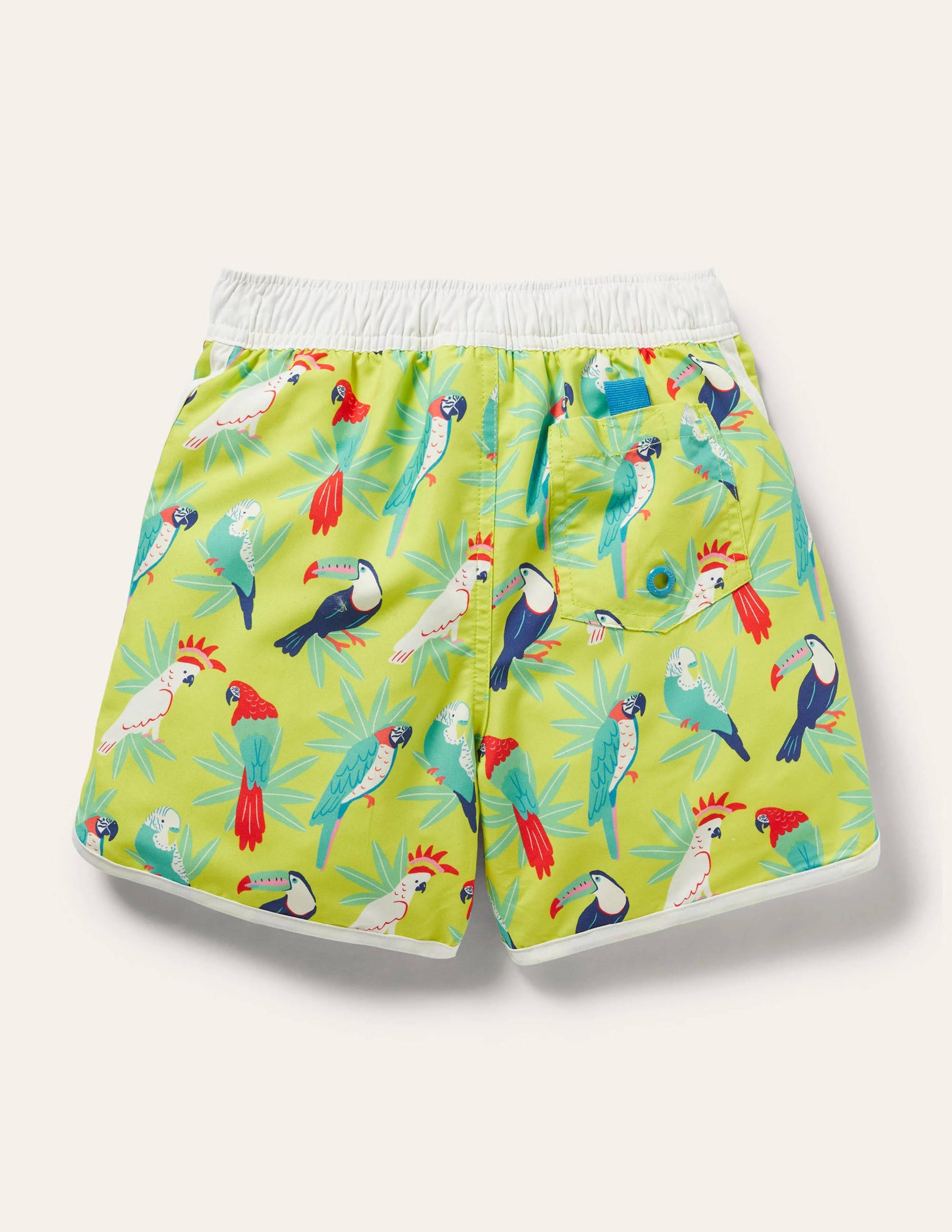 Surfshorts-Gelb, Tropische Tukane-2