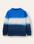 Gemustertes Sweatshirt-Blau, Dip-Dye