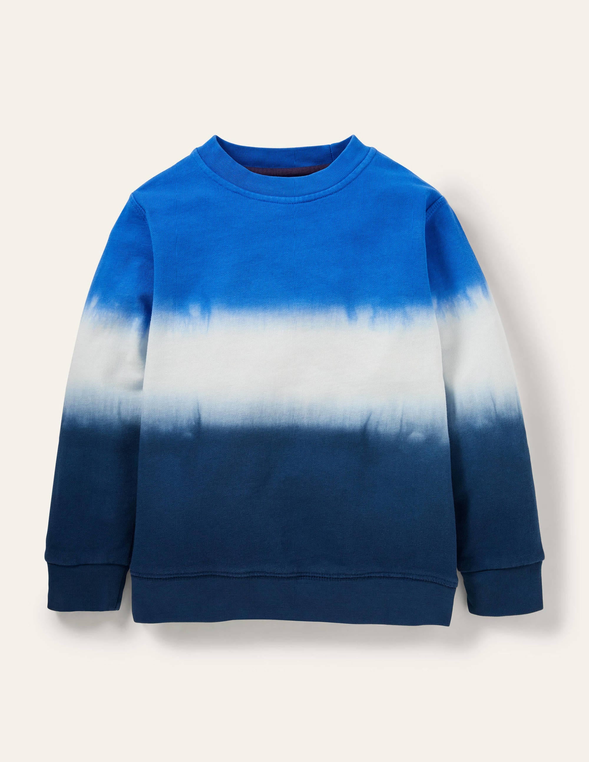 Gemustertes Sweatshirt-Blau, Dip-Dye - Image 1