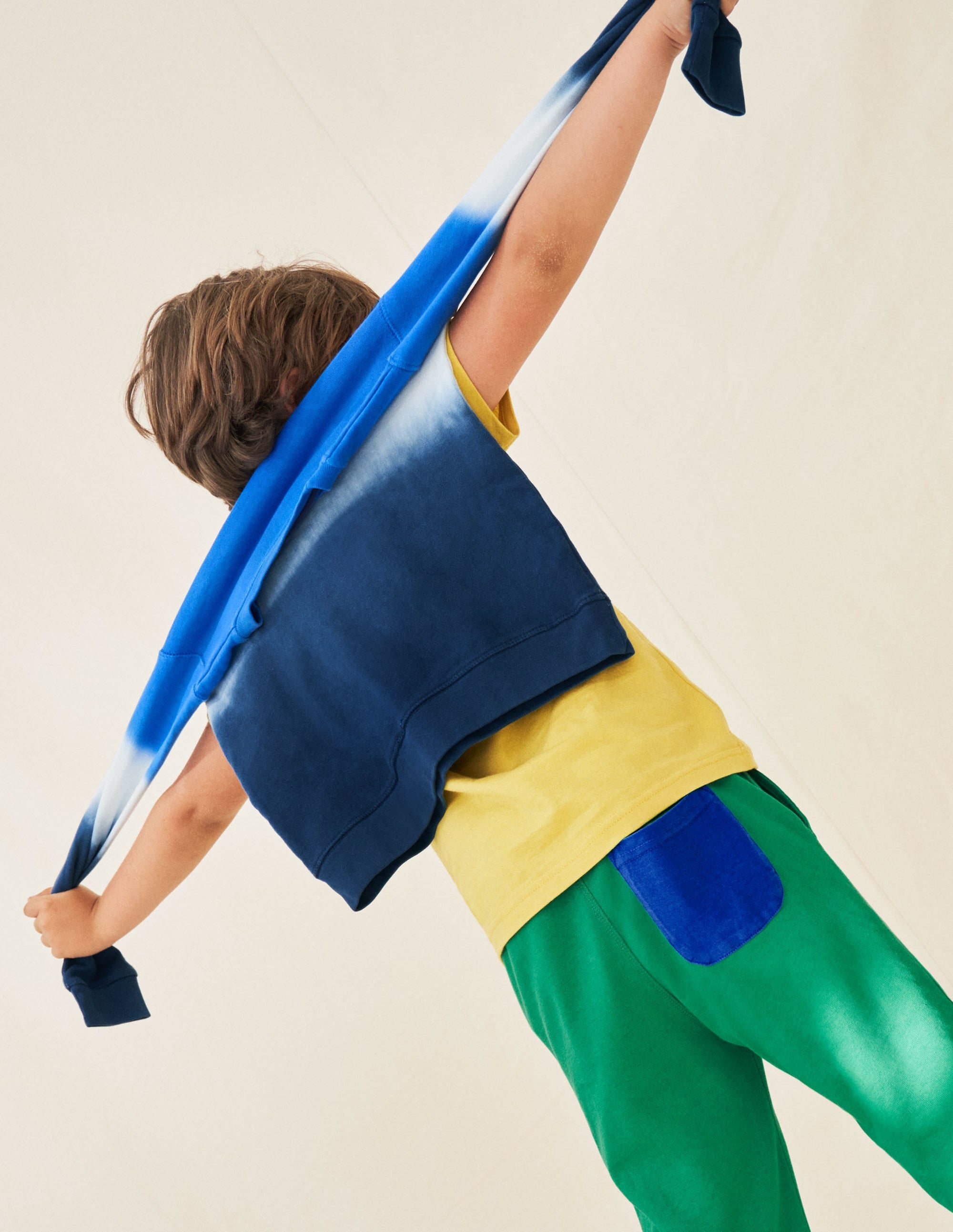 Gemustertes Sweatshirt-Blau, Dip-Dye - Image 4
