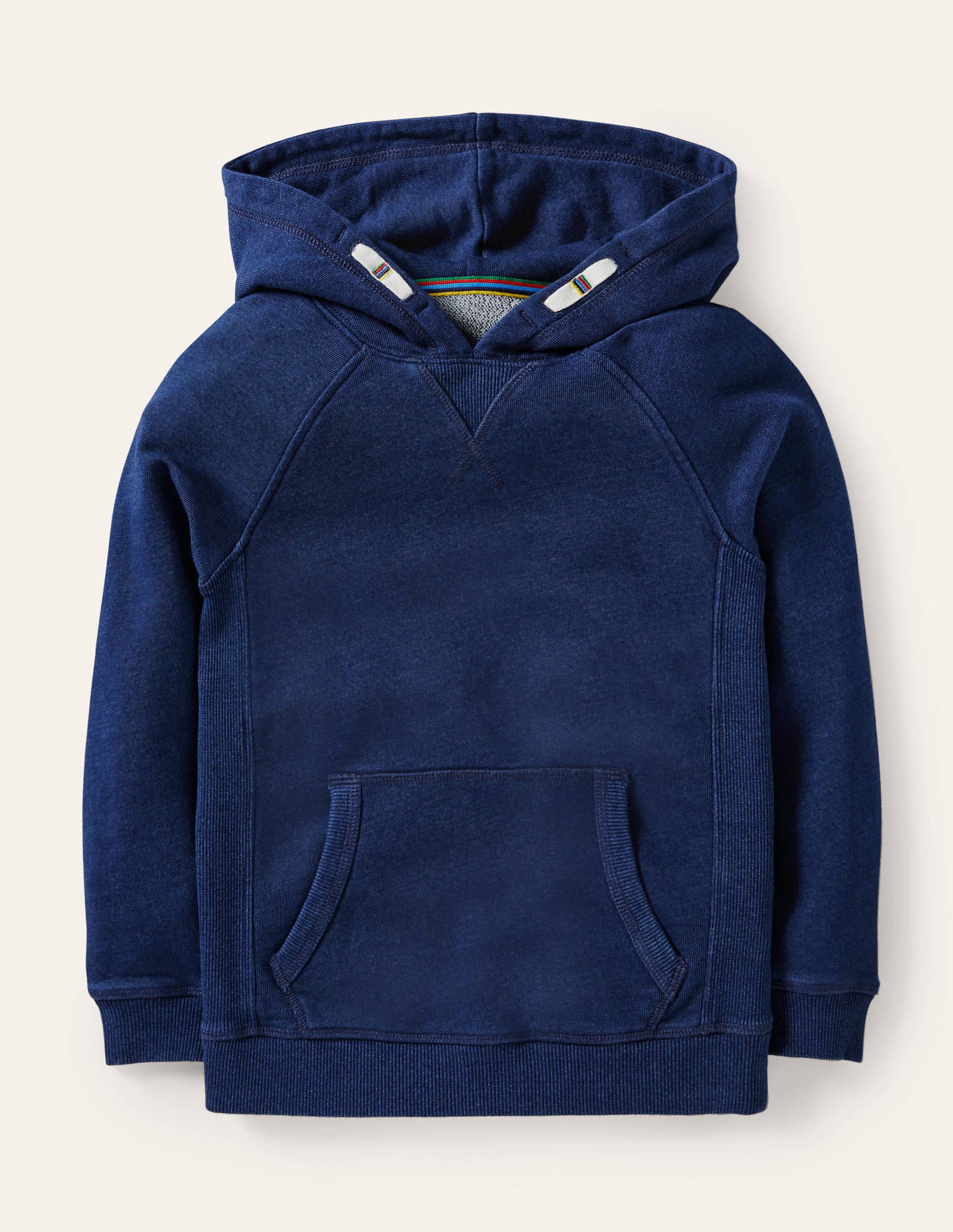 Sweat à capuche teint en pièce-Bleu marine indigo - Image 1
