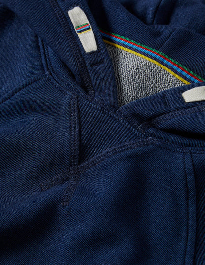 Stückgefärbter Hoodie-Indigoblau