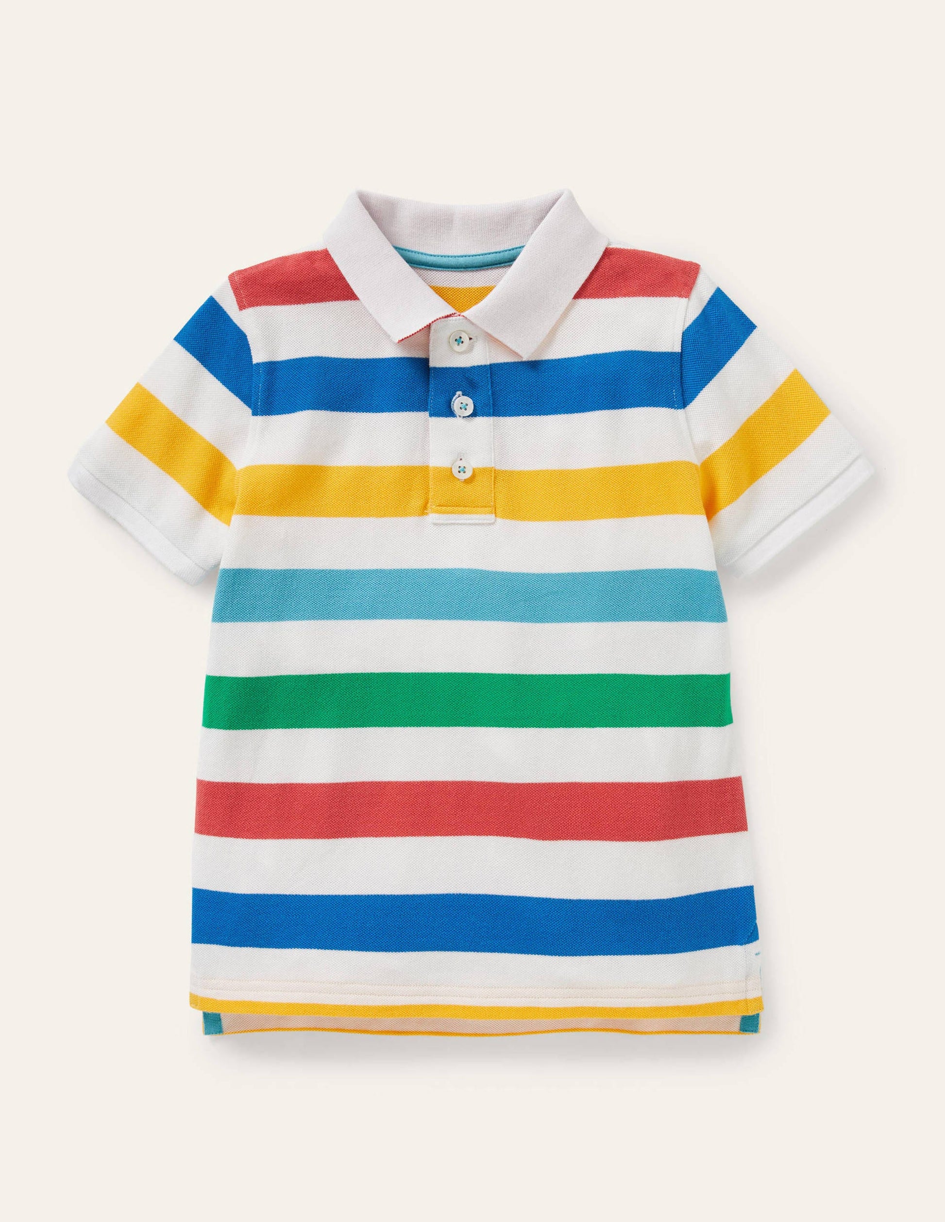 Piqué Polo Shirt-Multi Rainbow Stripe-1