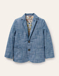 Blazer en lin-Bleu chambray