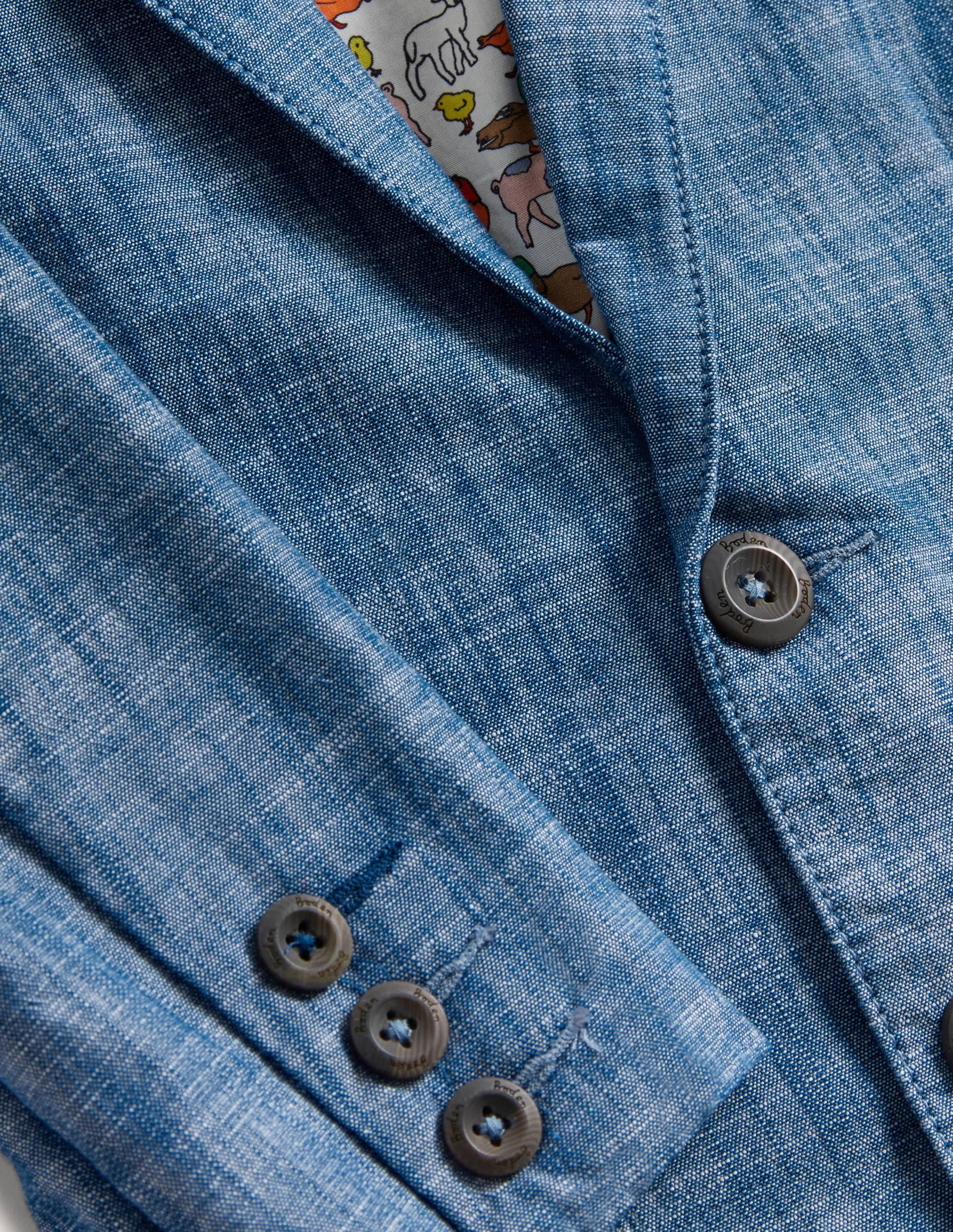 Blazer en lin-Bleu chambray - Image 3