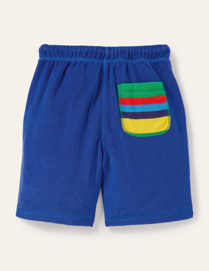 Short de survêtement en éponge-Arc-en-ciel bleu vague-3