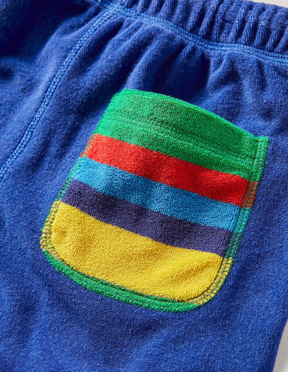 Short de survêtement en éponge-Arc-en-ciel bleu vague-4