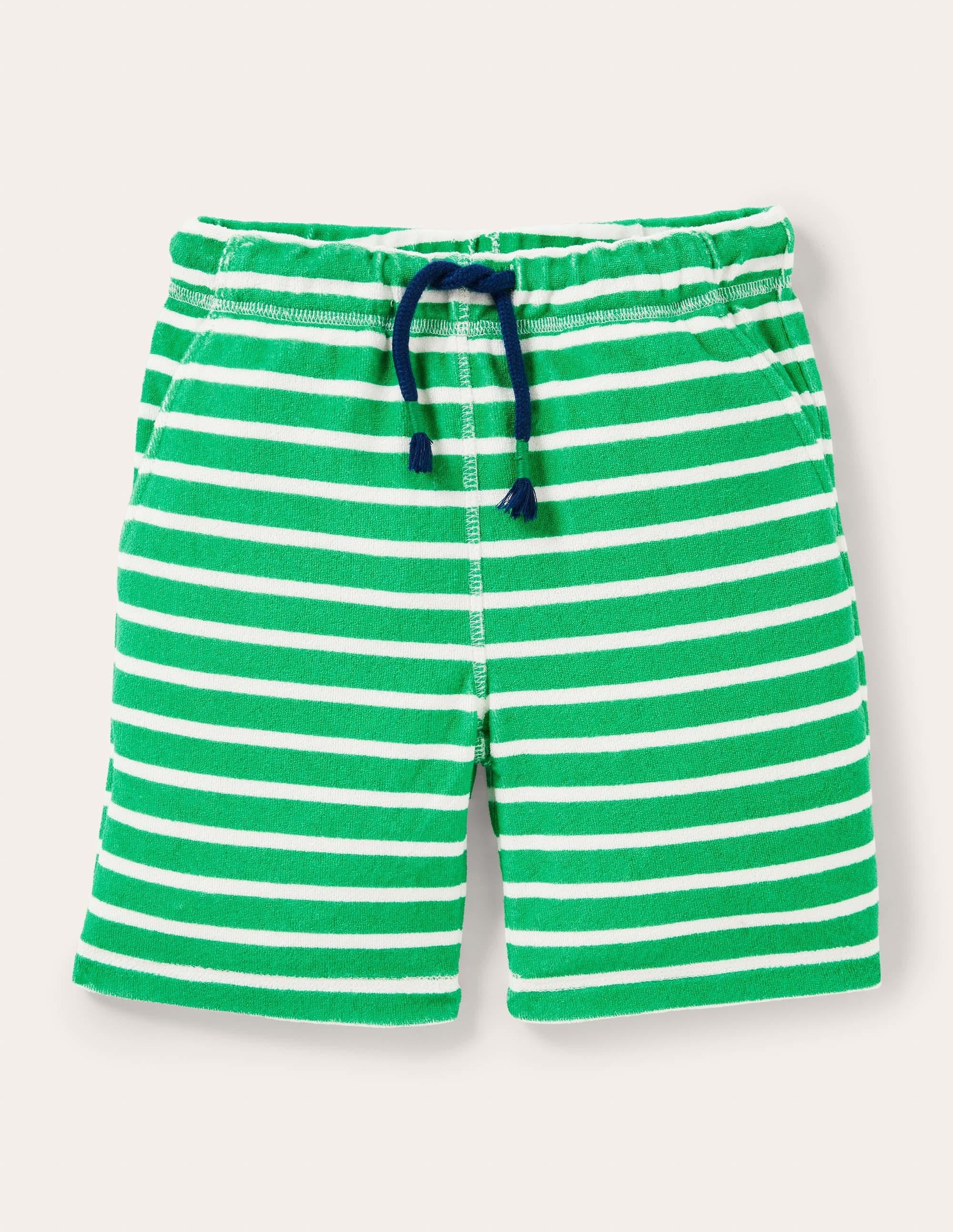 Short de survêtement en éponge-Poivron vert/ivoire - Image 1