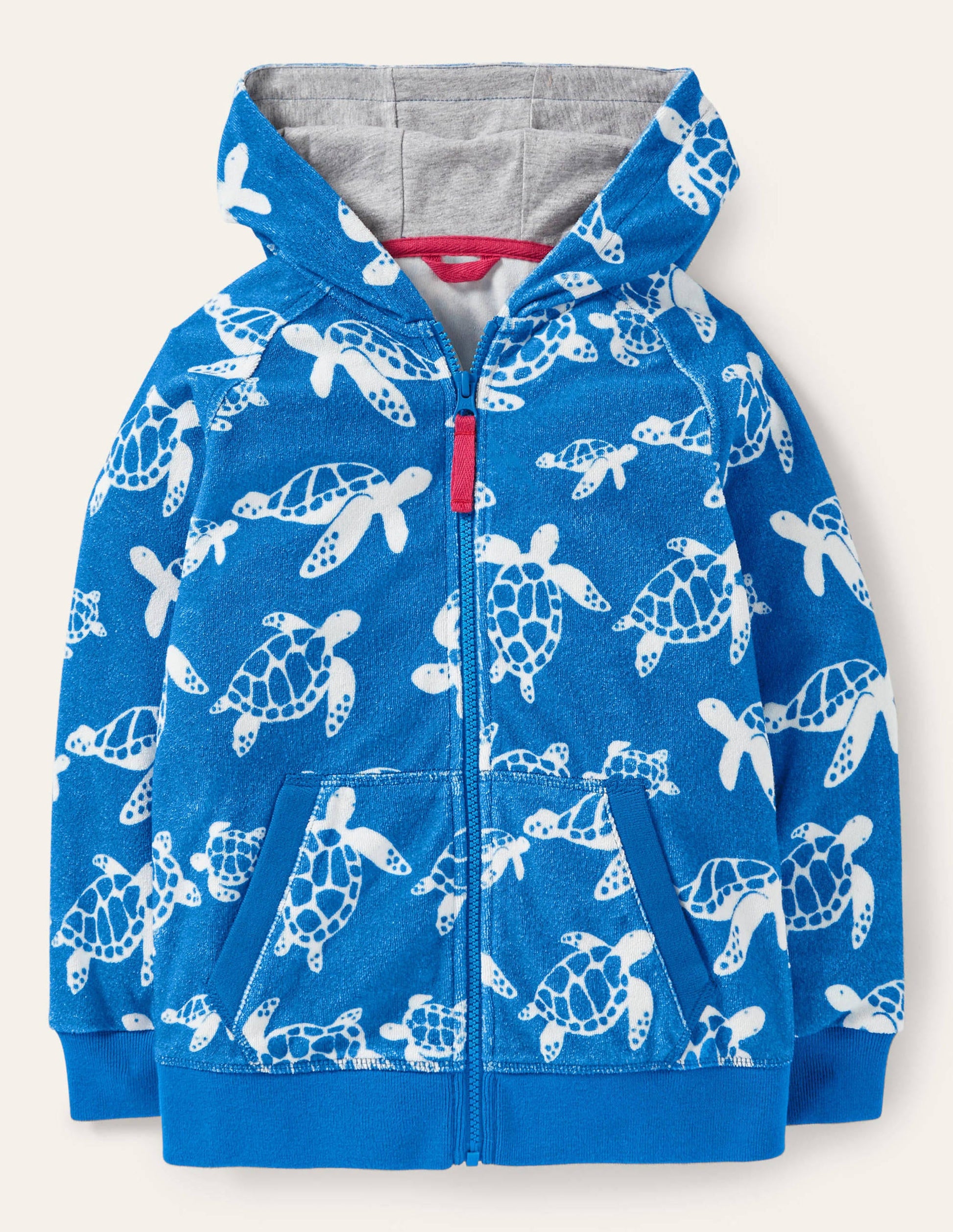Frottee-Kapuzenjacke-Marokkoblau, Schildkröte-1