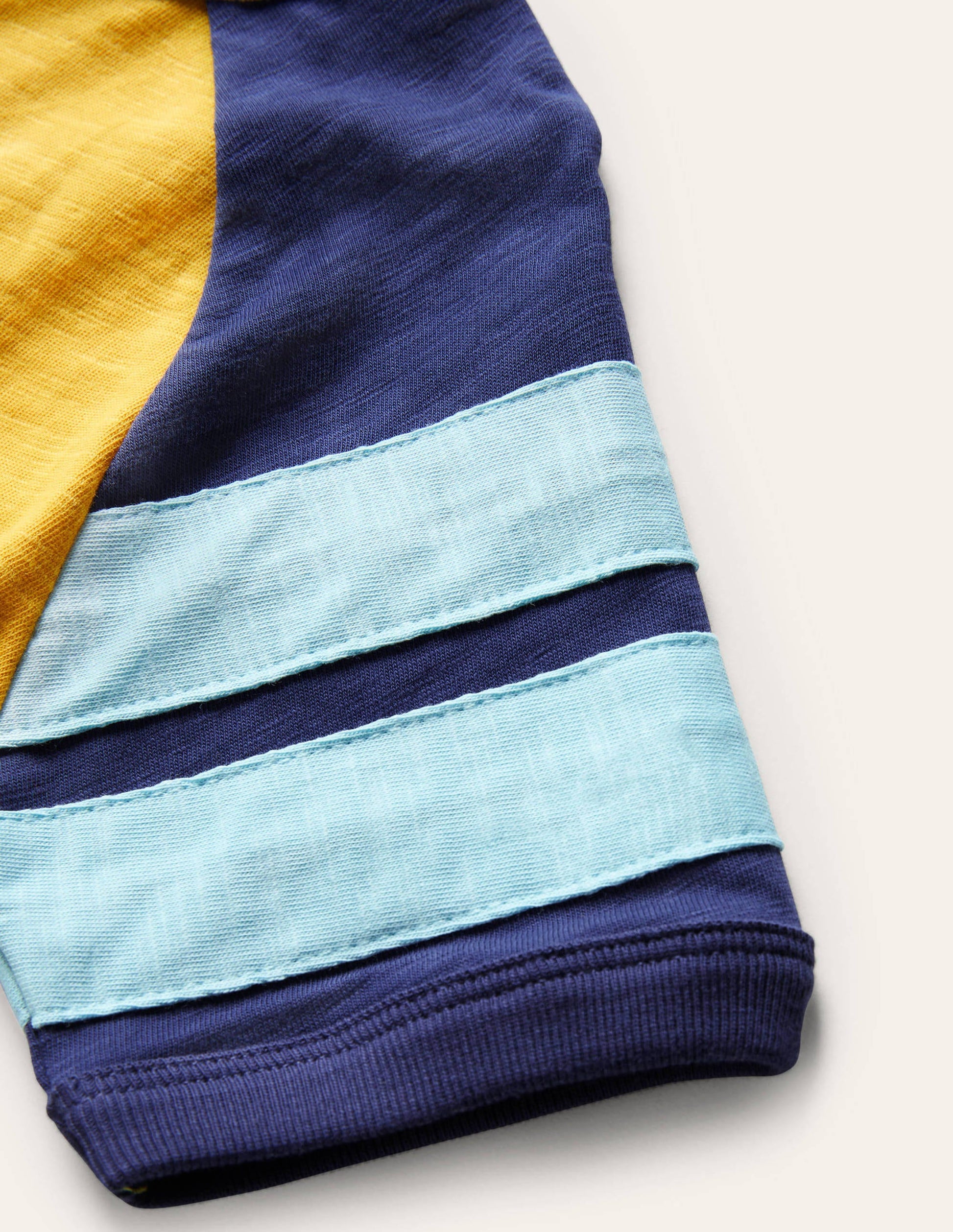 T-shirt à manches raglan colourblock-Jaune jonquille/bleu tribord-3