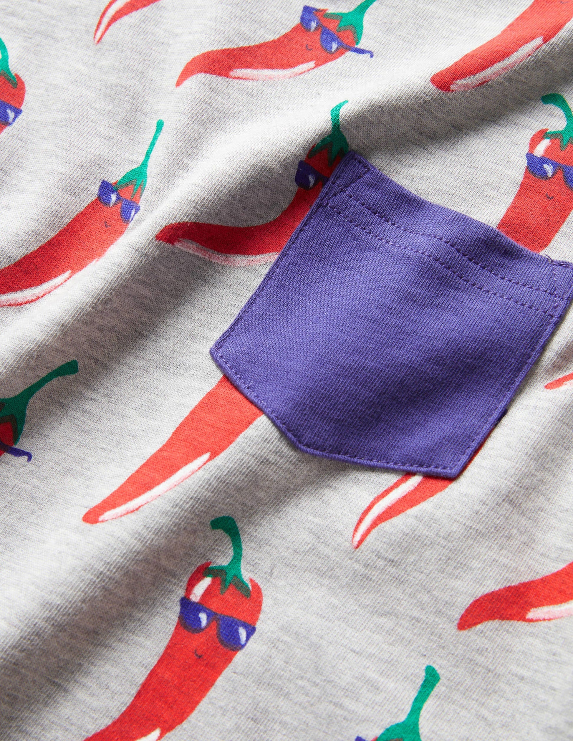 Printed Ringer T-shirt-Grey Marl Dude Chillies-3