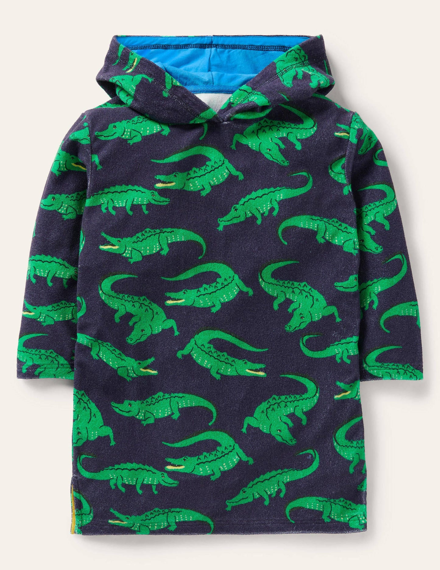 Poncho en éponge-Crocodiles bleu marine universitaire