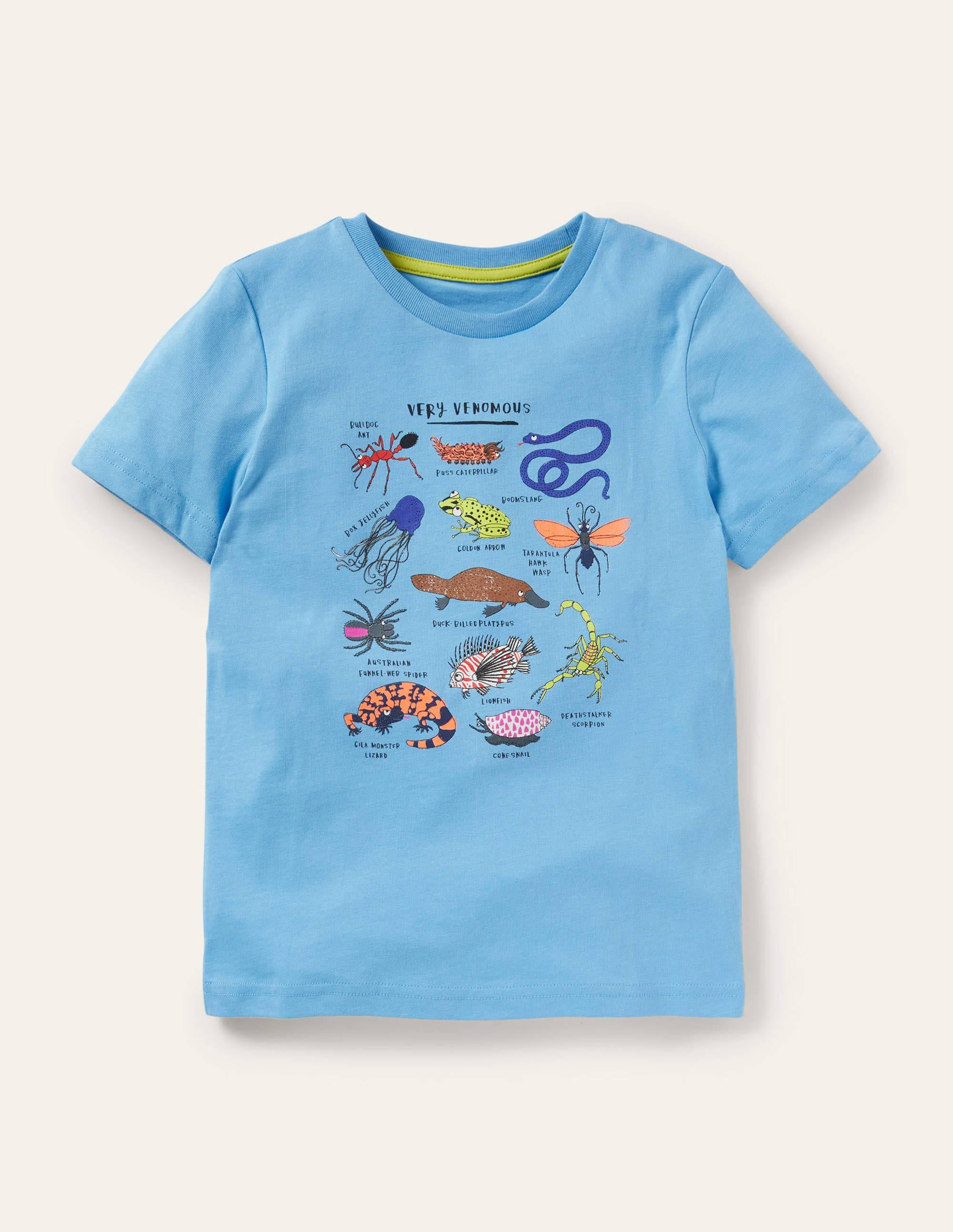 T-Shirt mit Gittermotiv-Surfbrett-Blau, Tiere - Image 1