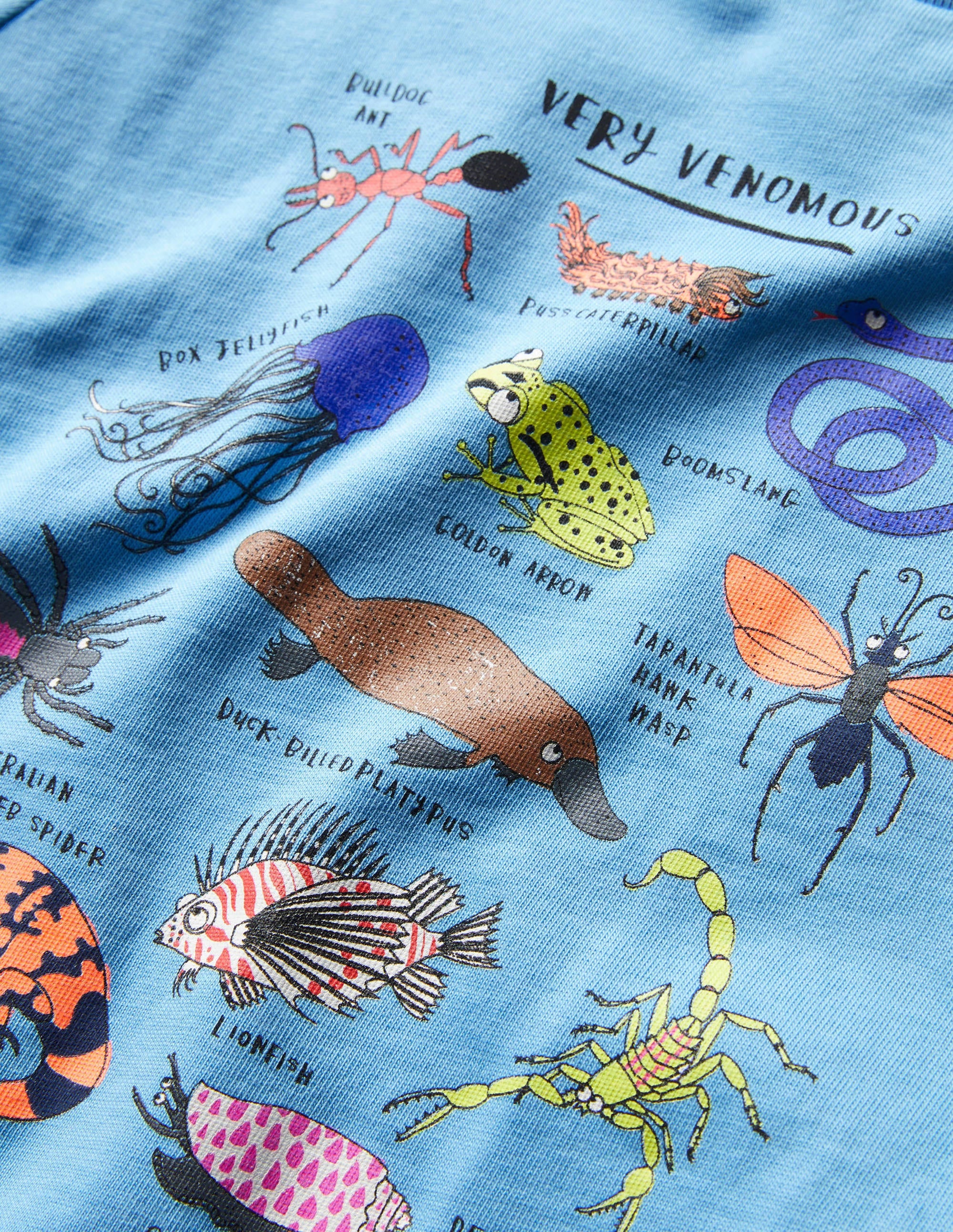 T-Shirt mit Gittermotiv-Surfbrett-Blau, Tiere - Image 3