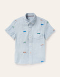 Chemise de vacances en lin et coton-Road trip coutil arc-en-ciel