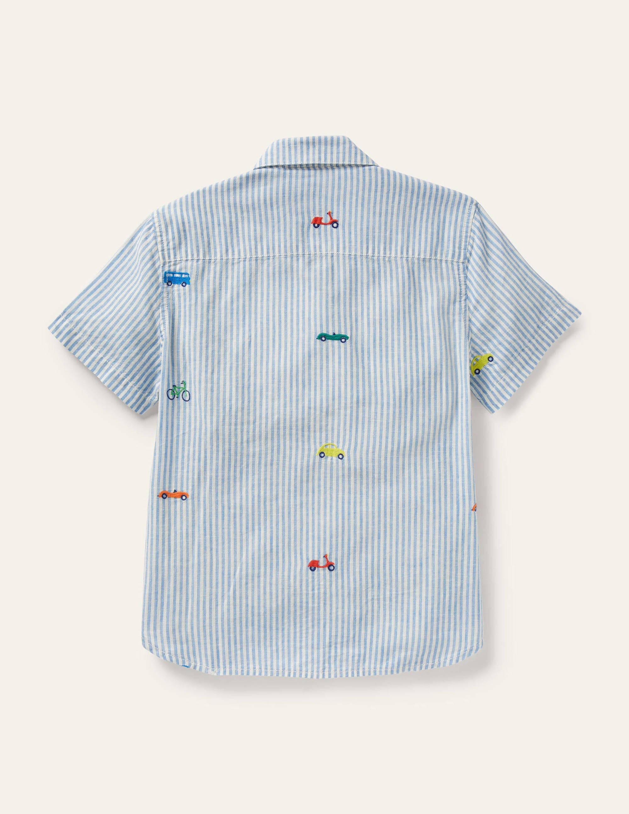 Chemise de vacances en lin et coton-Road trip coutil arc-en-ciel - Image 2