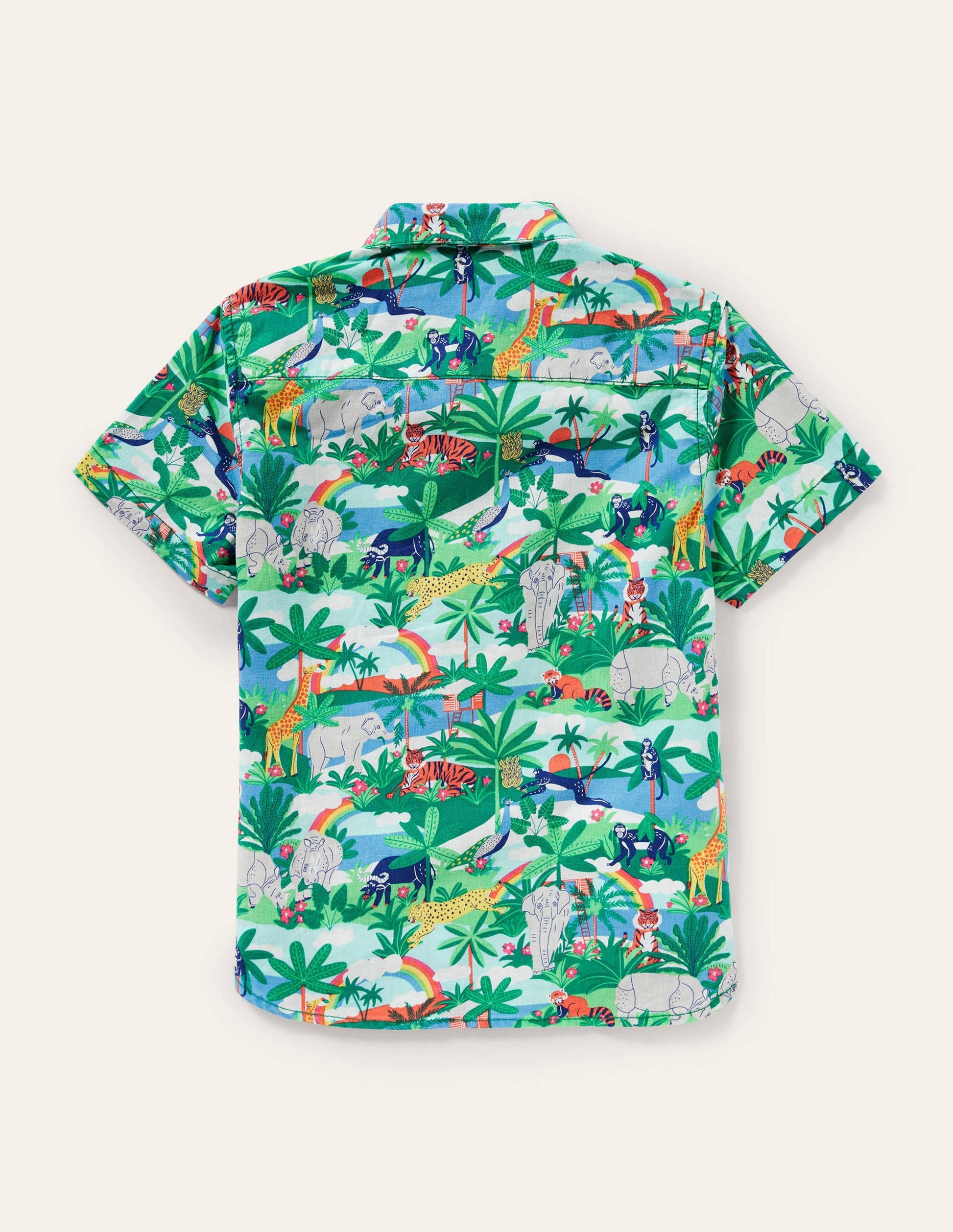 Holiday Cotton Linen Shirt-Multi Jungle Scene-2