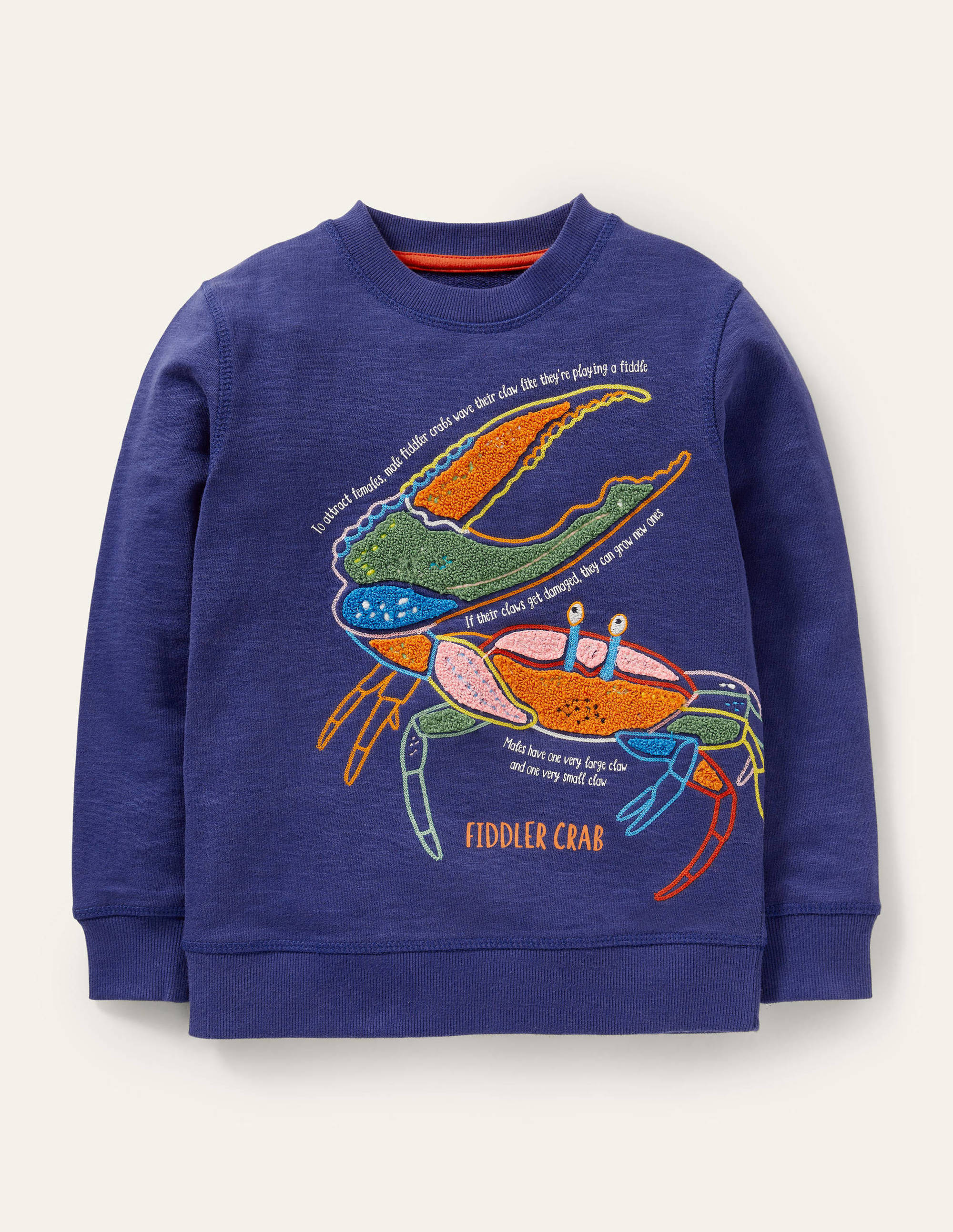 Sweatshirt mit Krabbenapplikation-Segelblau - Image 1
