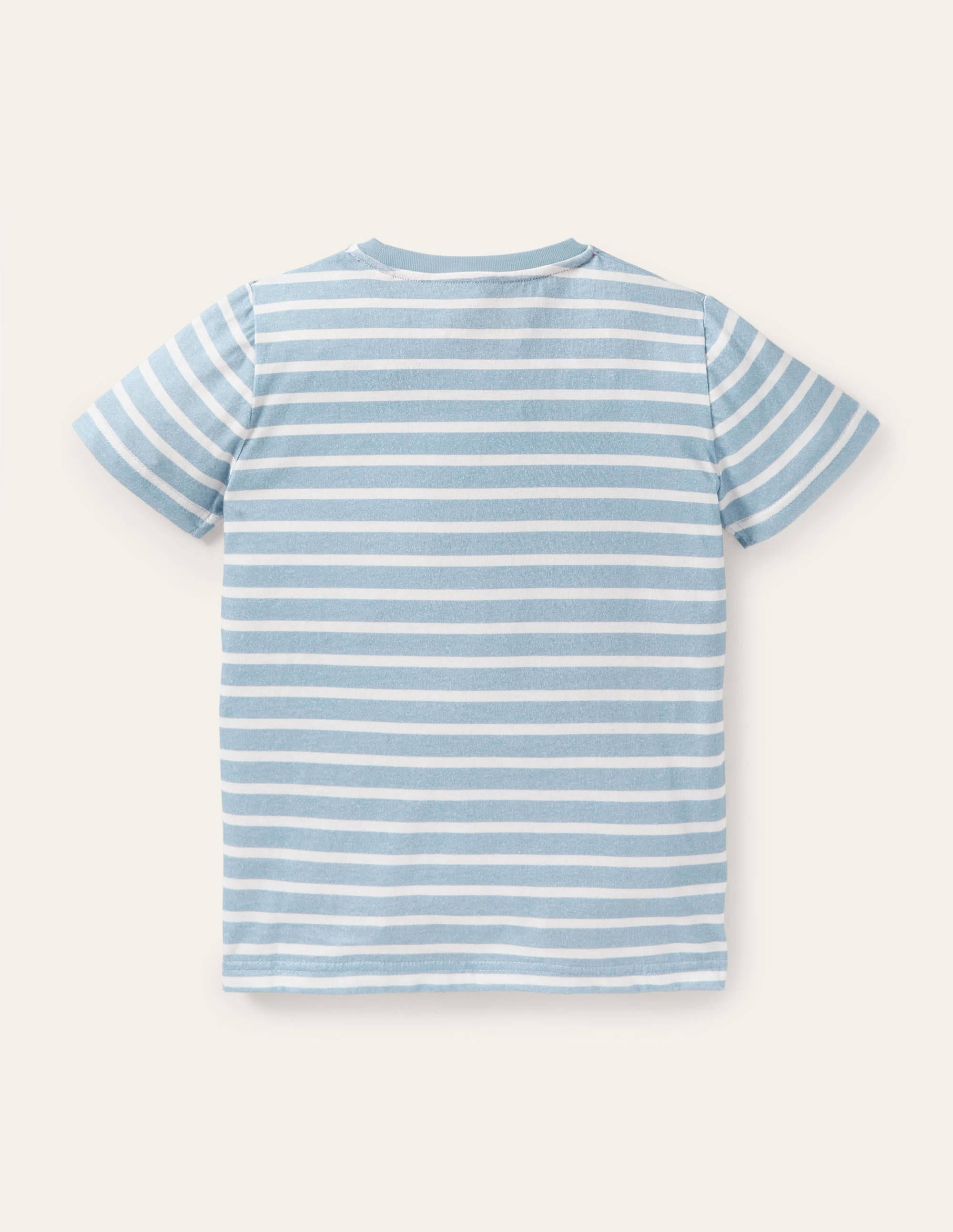 T-Shirt mit Osterapplikation-Helles Glockenblumenblau/Naturweiß, Hühnerfamilie - Image 2