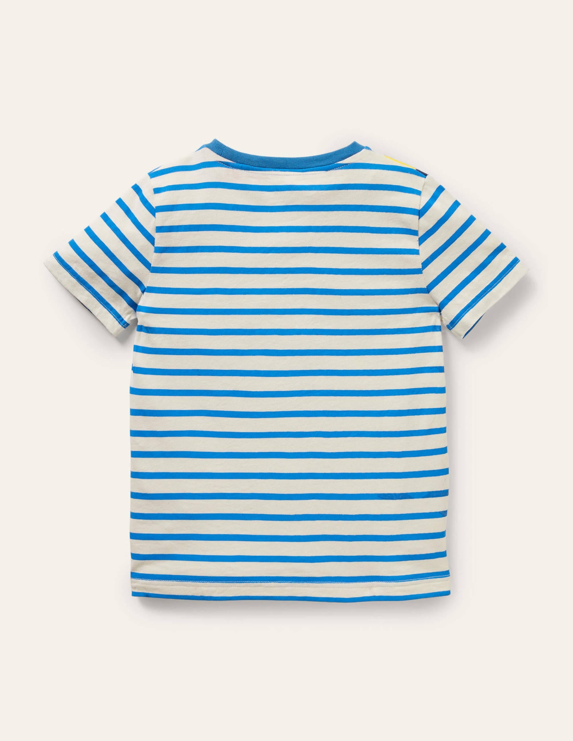 Gestreiftes T-Shirt mit Tierapplikation-Naturweiß/Marokkoblau, Giraffe - Image 2