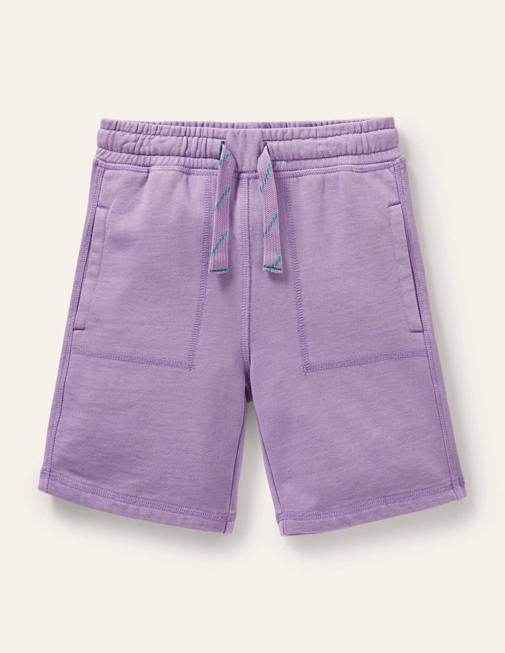Stückgefärbte Sweatshorts-Kühles Violett-1