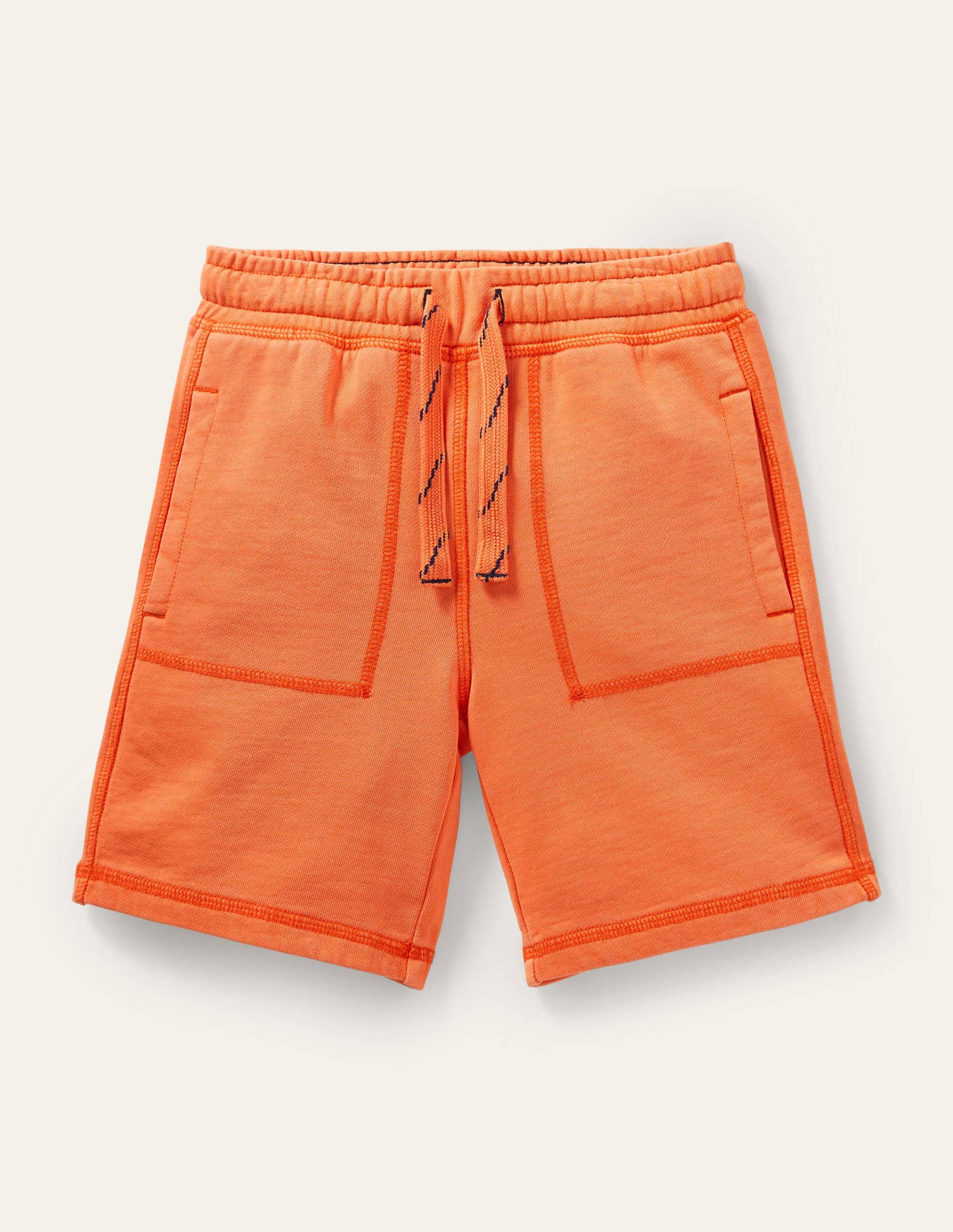 Stückgefärbte Sweatshorts-Mandarinenorange-1