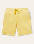 Short de survêtement teint en pièce-Jaune maïs