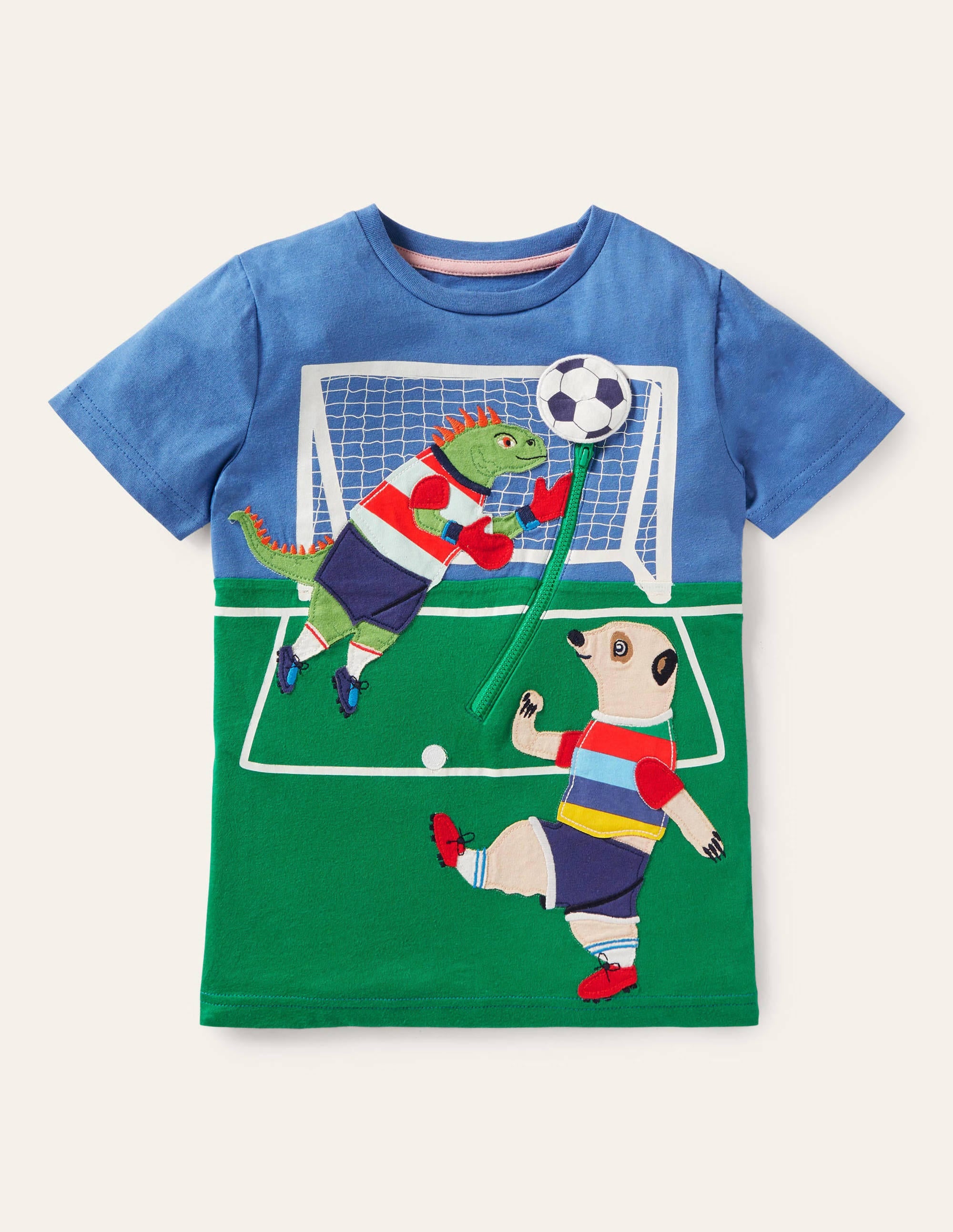 Oberteil mit Reißverschluss und Applikation-Elisabethanisches Blau, Fußball - Image 1