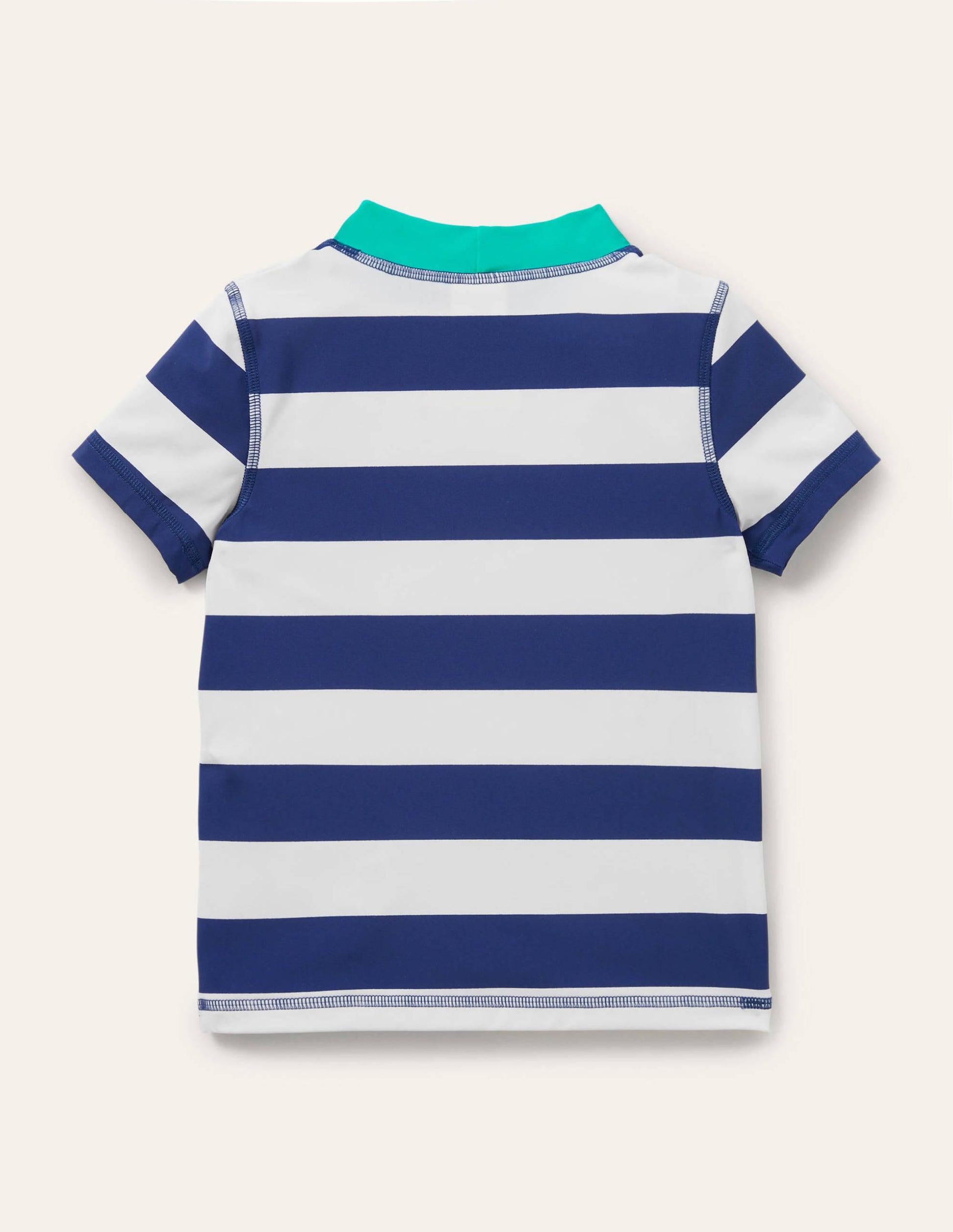 Badeshirt mit kurzen Ärmeln-Wellenblau/Weiß-2