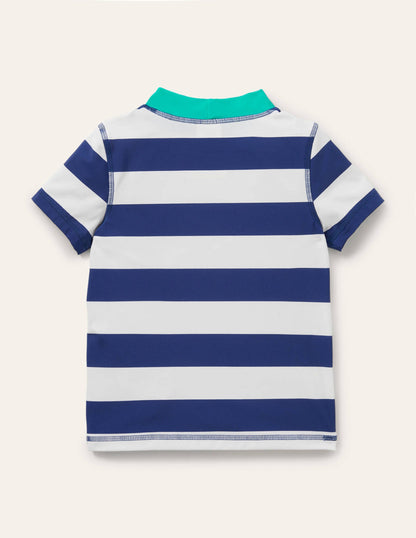Badeshirt mit kurzen Ärmeln-Wellenblau/Weiß-2