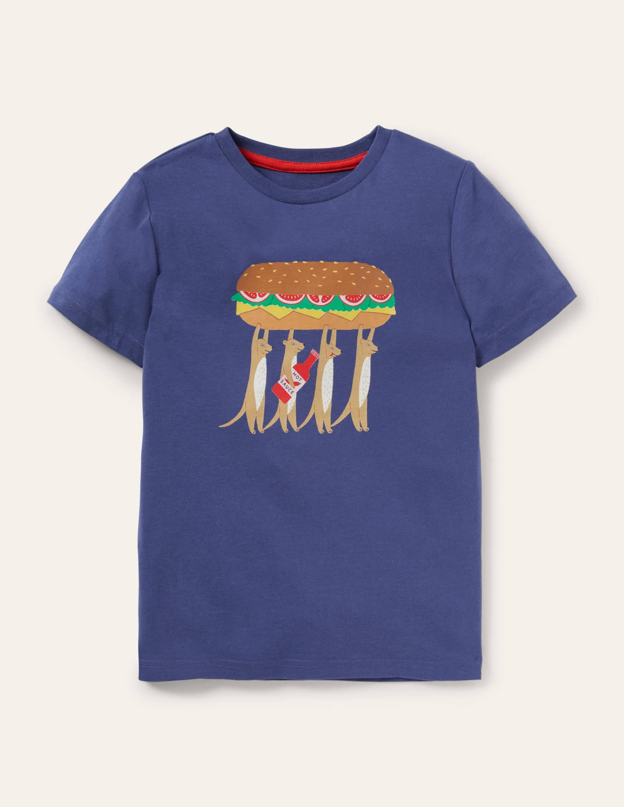 T-Shirt mit Erdmännchenmotiv-Segelblau, Erdmännchen - Image 1