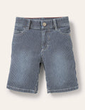 Short en jean taillé pour l'aventure-Coutil bleu indigo