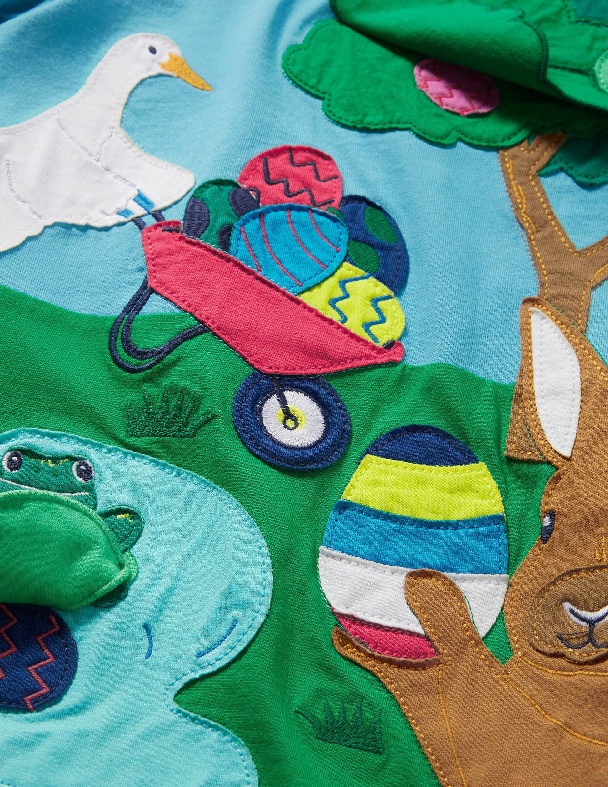 T-shirt chasse aux œufs avec rabats à soulever-Lapin bleu surf-3