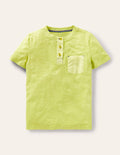 Stückgefärbtes Henley-T-Shirt-Sonnenblumengelb