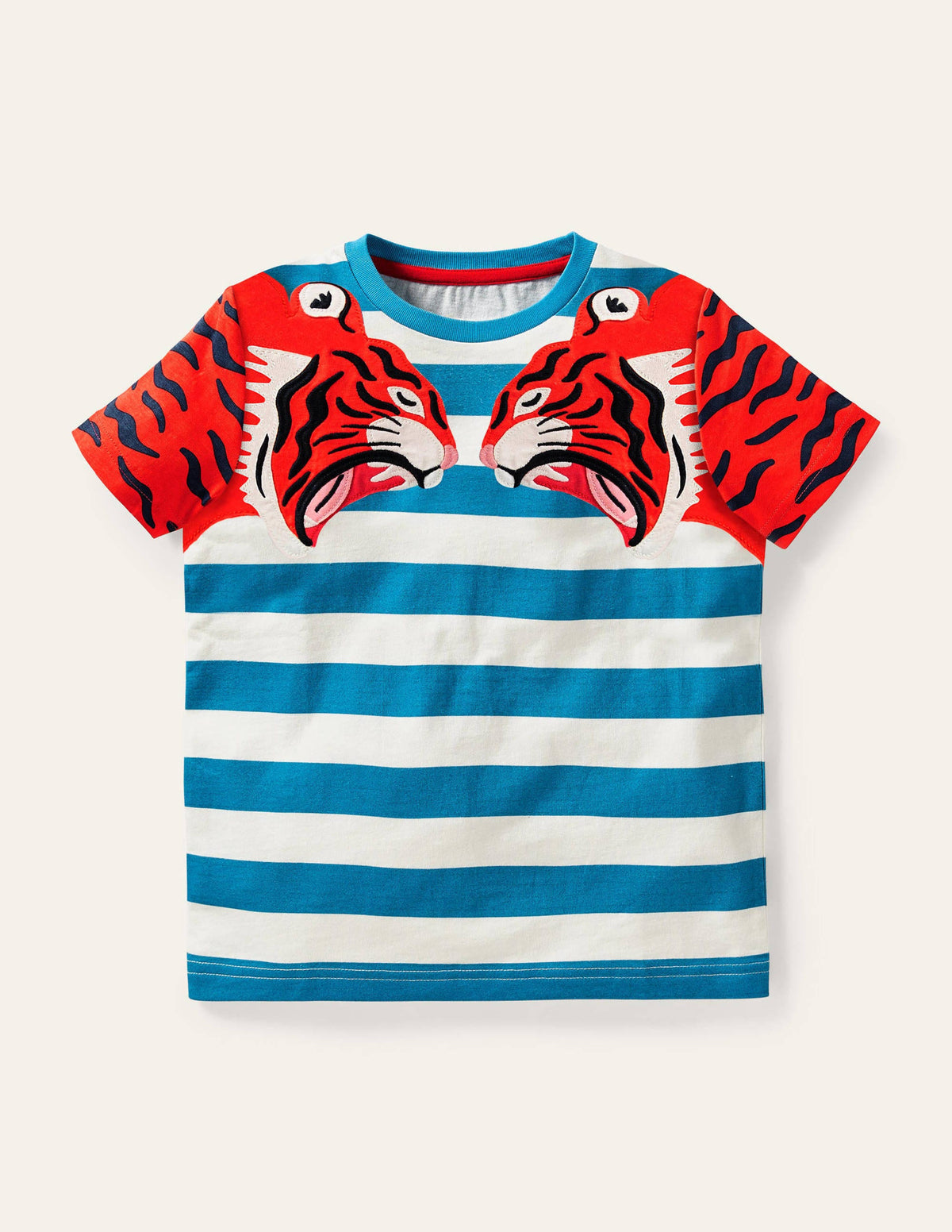 Oberteil mit Raubkatzenapplikation-Marokkoblau, Tiger-1