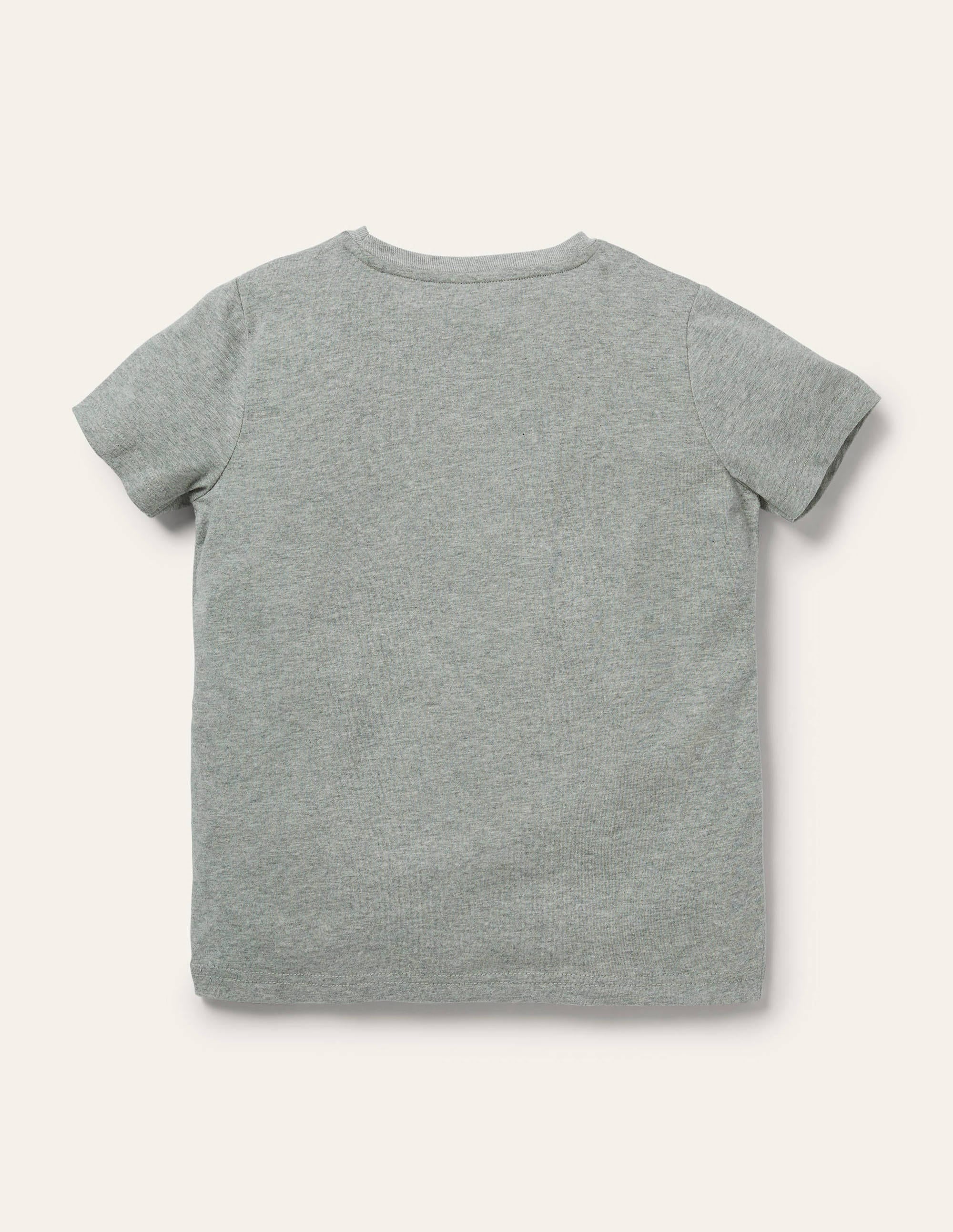T-shirt avec rabat à soulever à motif animal-Serpent gris chiné - Image 2