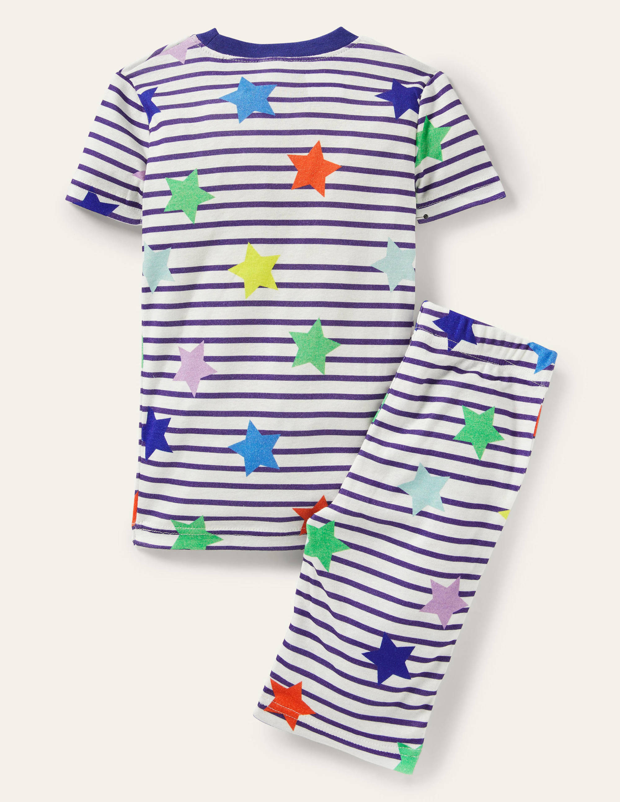 Single Short John Pyjamas-Multi Star Stripe - Image 2