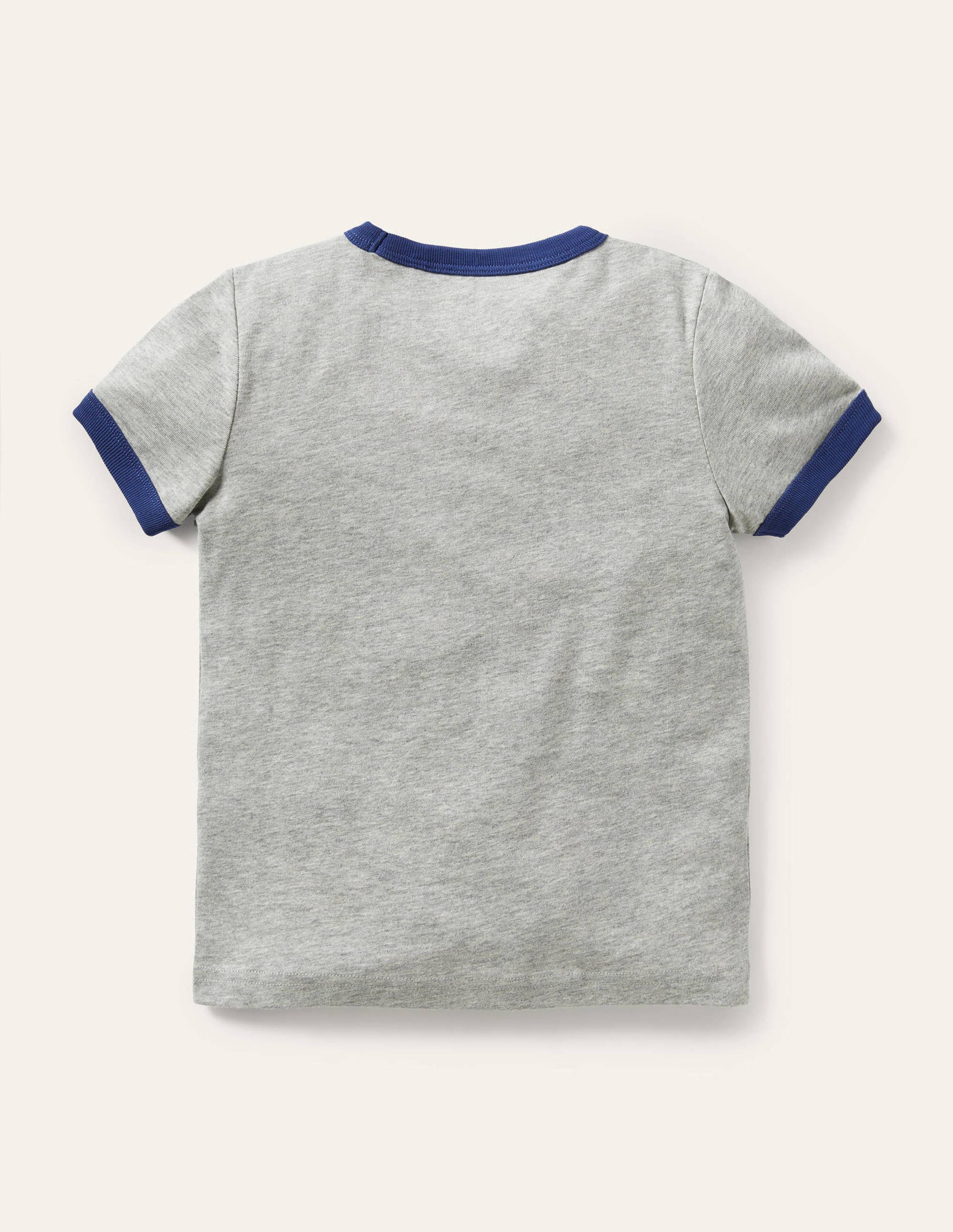 T-shirt à bordures contrastantes et imprimé-Pelleteuses gris chiné-2