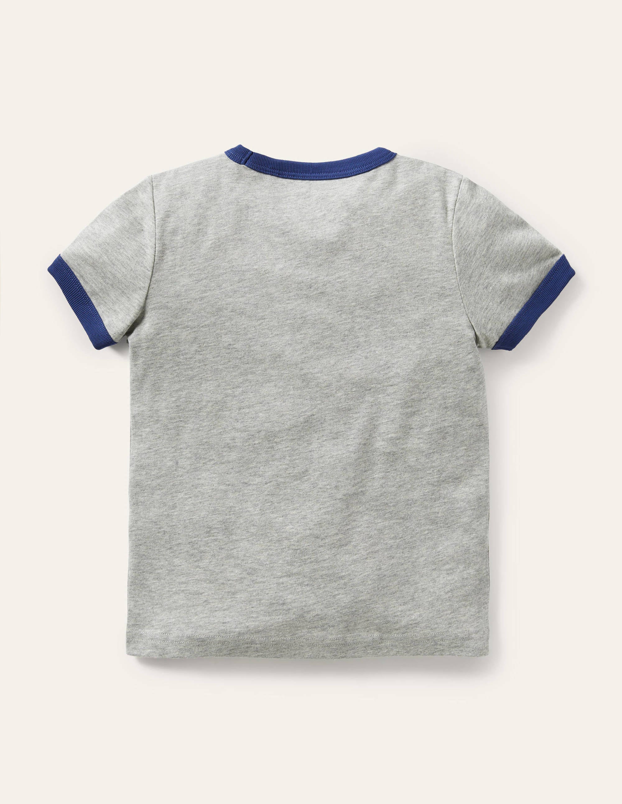 T-shirt à bordures contrastantes et imprimé-Pelleteuses gris chiné - Image 2