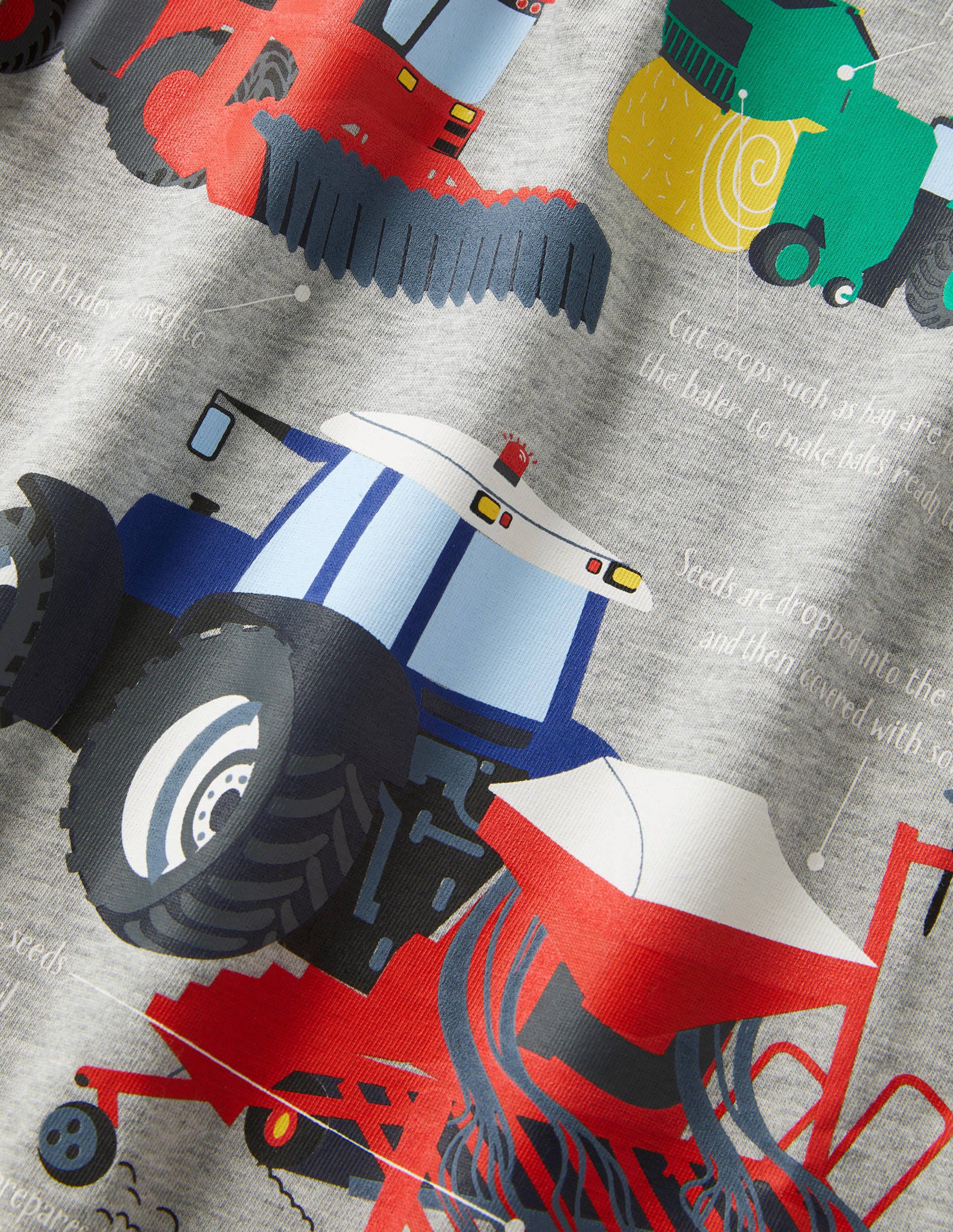 T-shirt à bordures contrastantes et imprimé-Pelleteuses gris chiné - Image 3